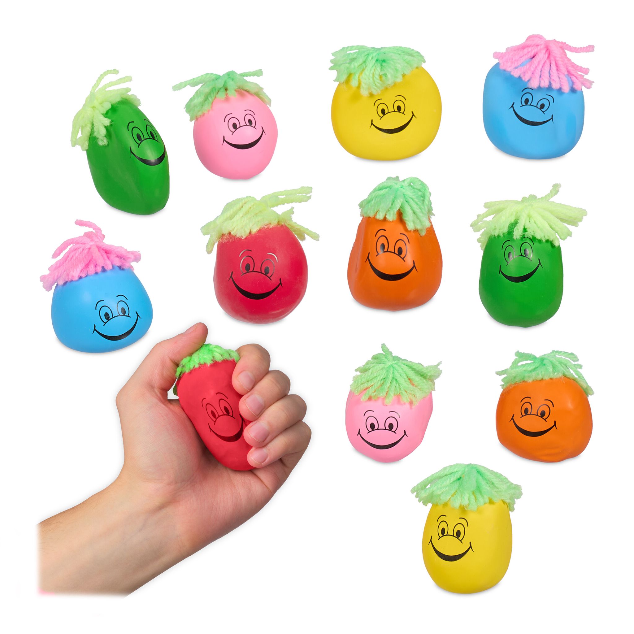 Stressball 6cm 12er-Set Blau-Gelb-Rot