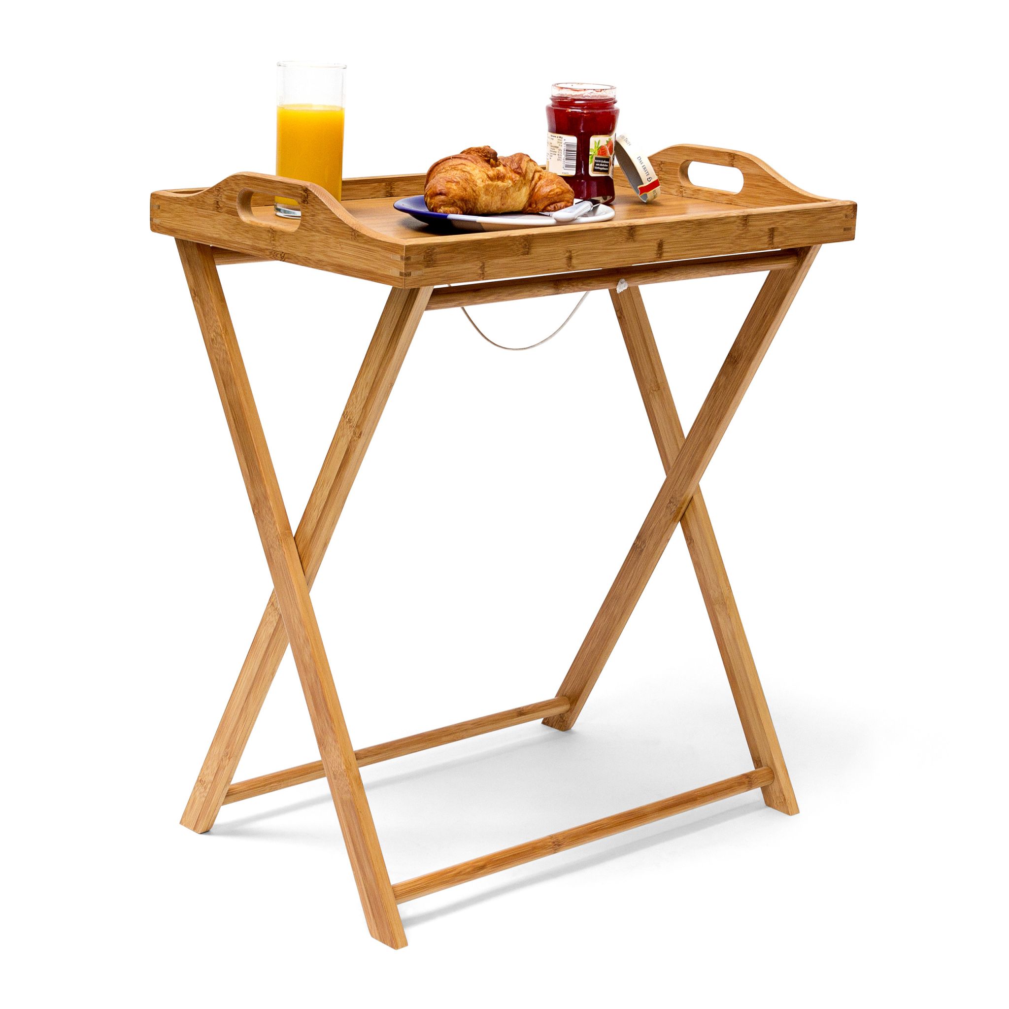 Tabletttisch Bambus 63,5cm natur Hellbraun