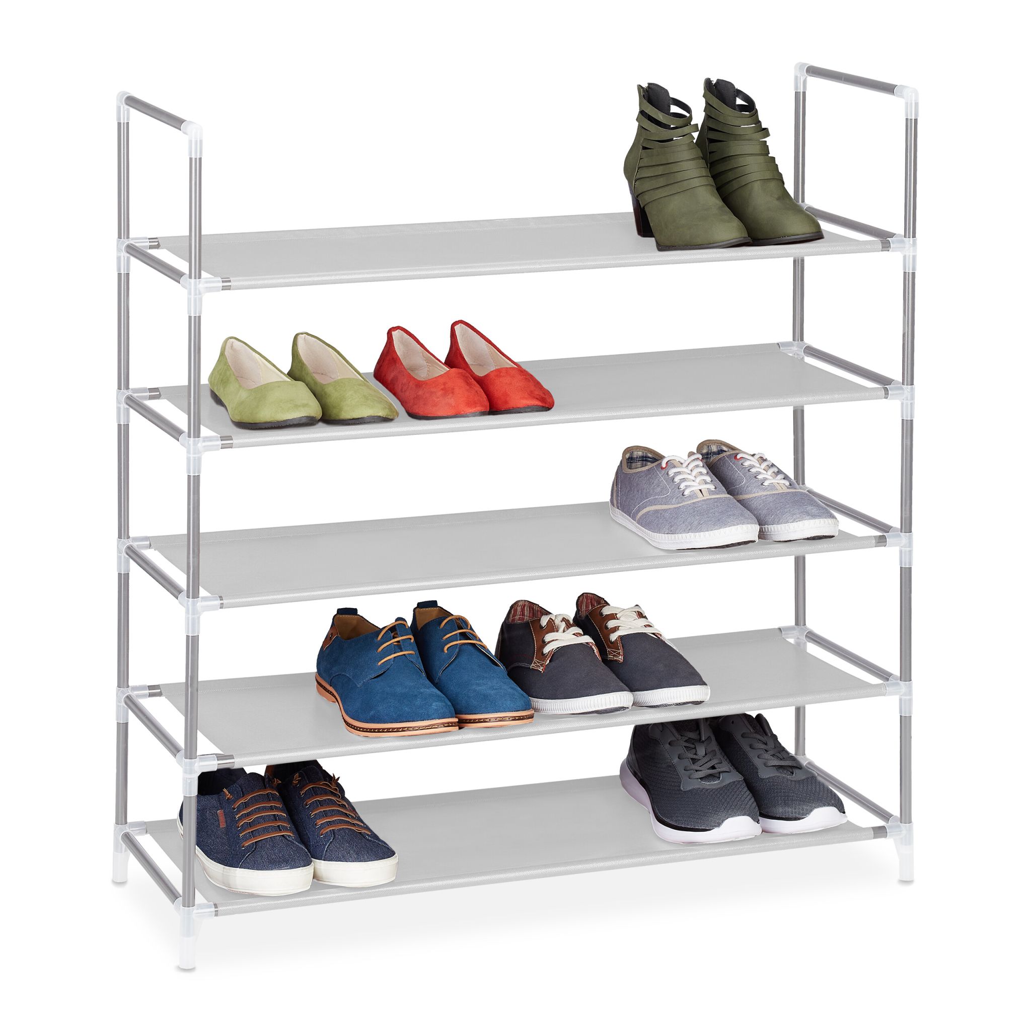 Schuhregal für 20 Paar Schuhe Weiss-Schwarz