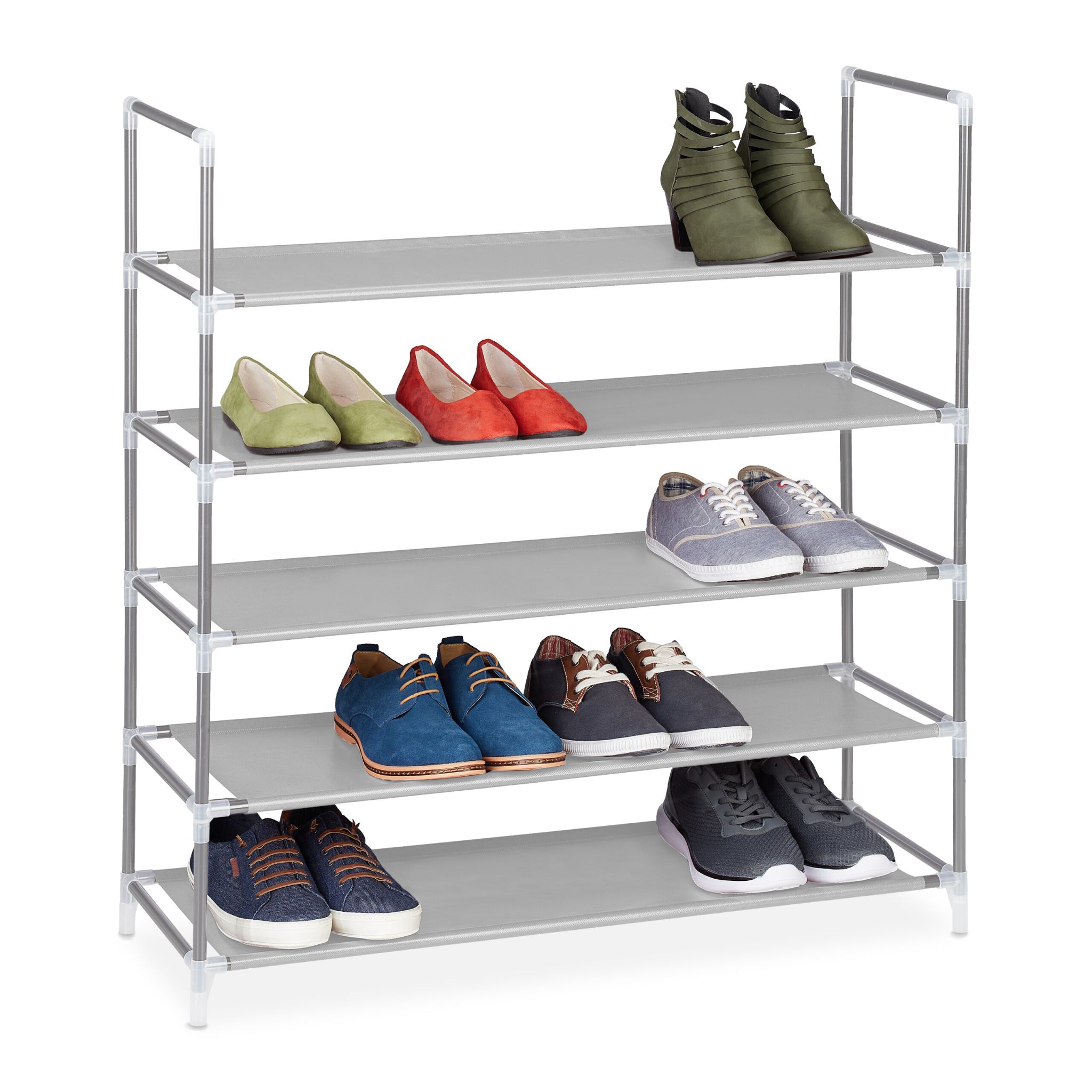 Schuhregal für 20 Paar Schuhe Schwarz-Grau