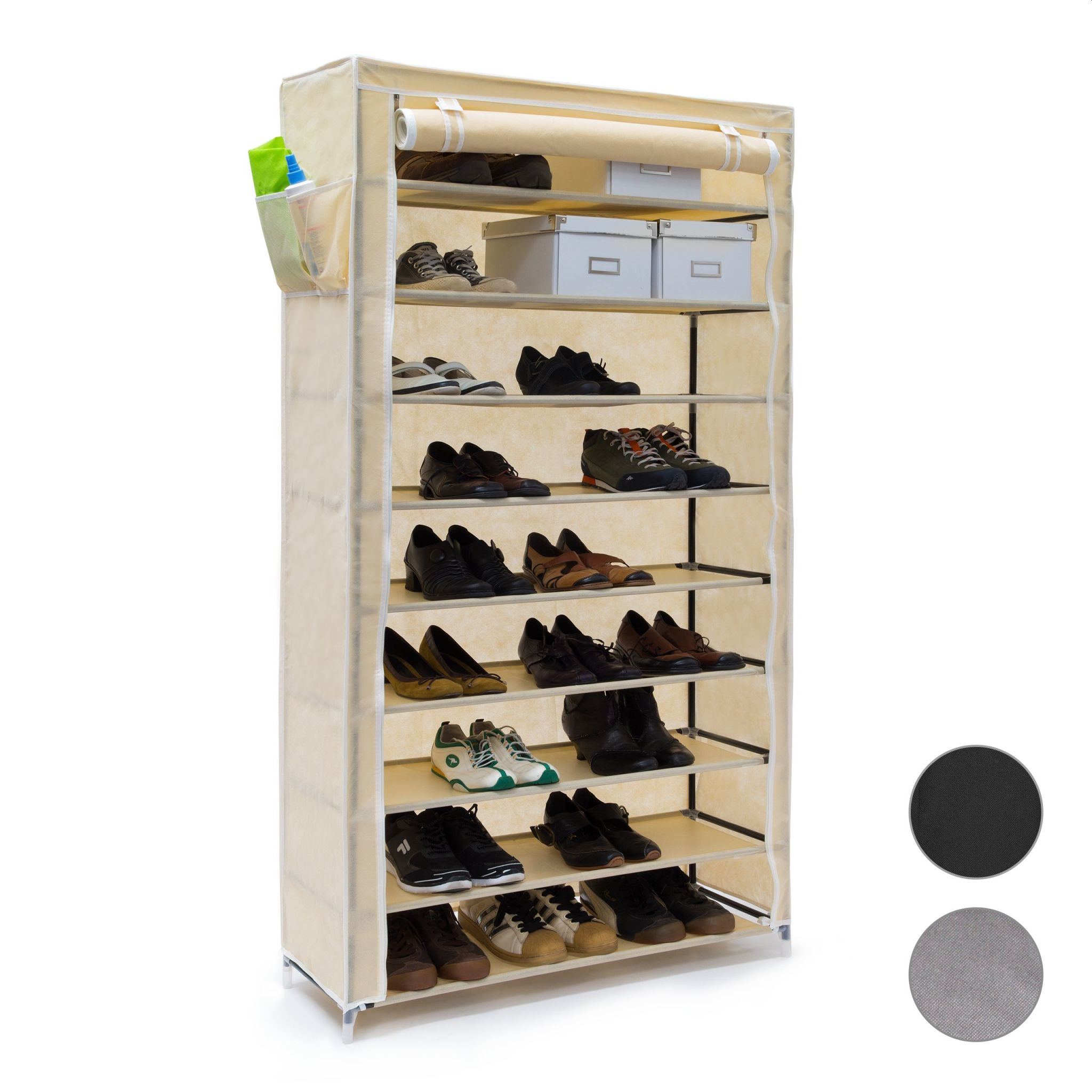 Schuhschrank VALENTIN hoch Beige-Weiss