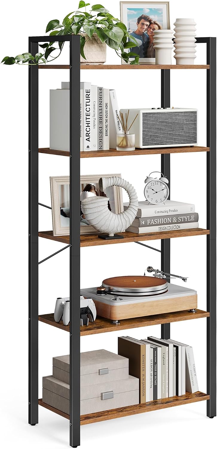 Regal mit 5 Ebenen Vintagebraun, 30x66x153 cm