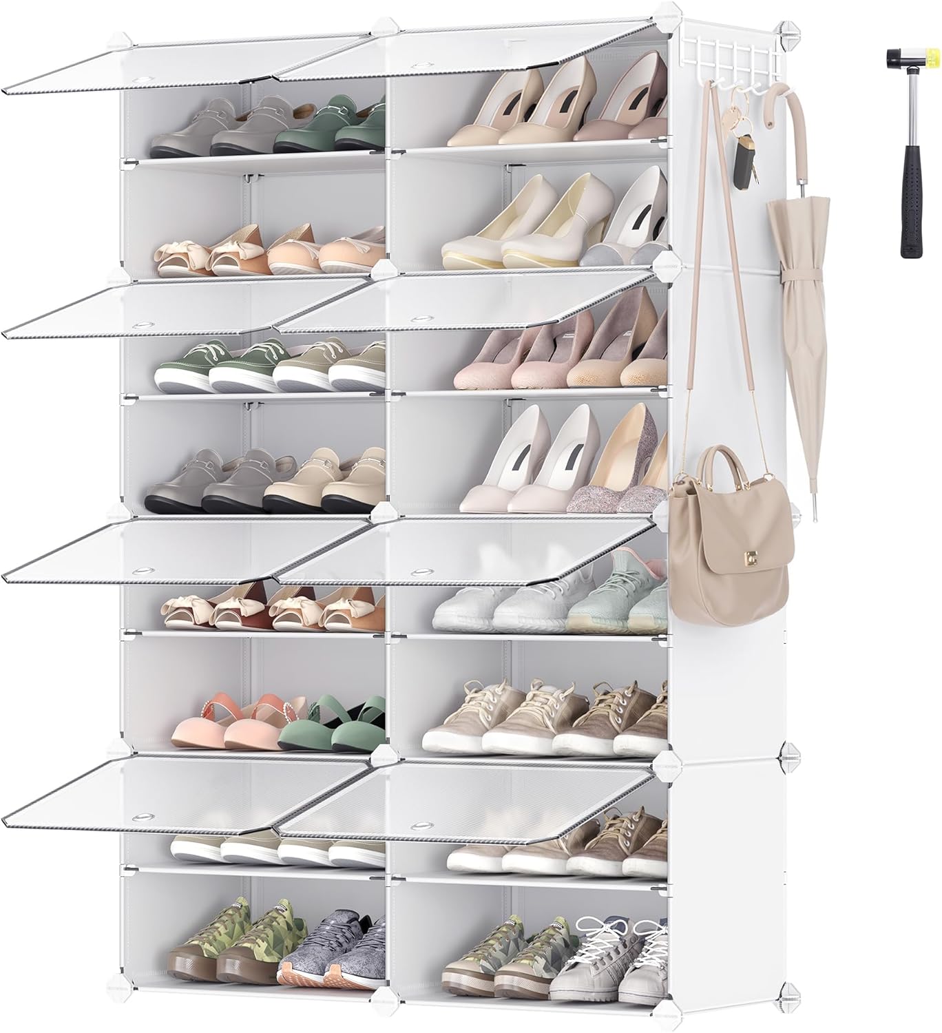Schuhregal mit 8 Fächern wolkenweiss