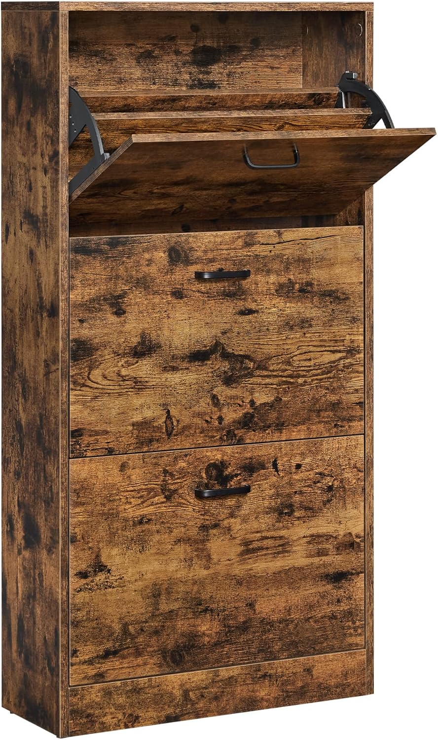 Schuhschrank 3 Türen schmal rustikal Holz