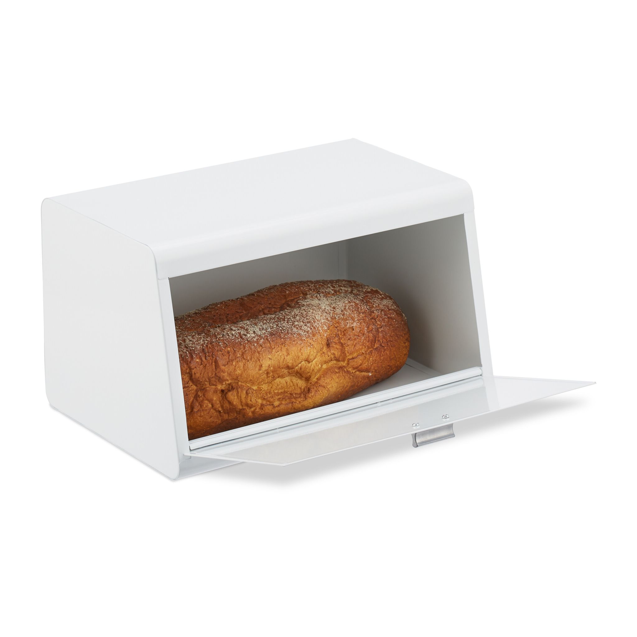 Brotkasten Edelstahl Weiss-Grau