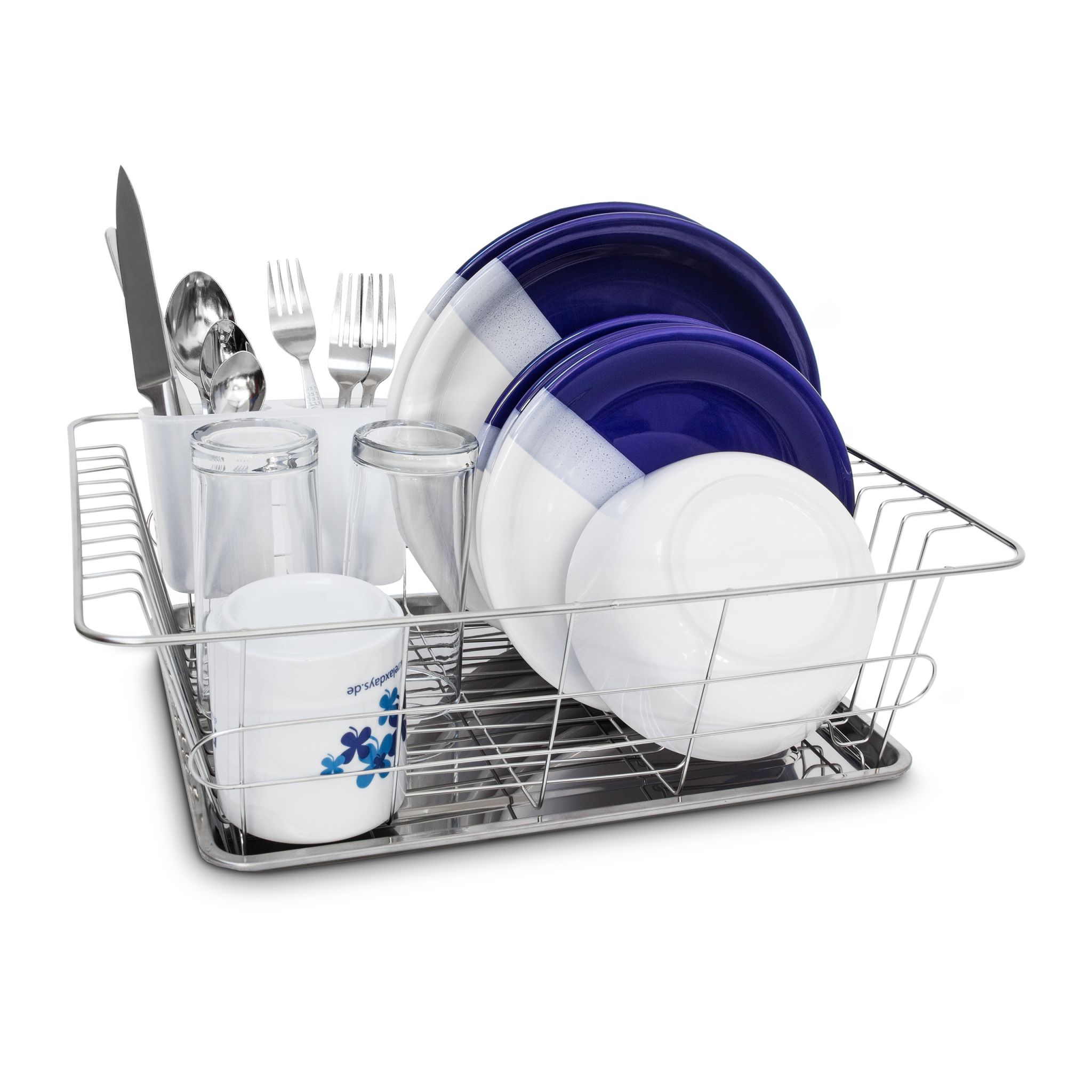 Abtropfgestell mit BesteckkorbL Silber