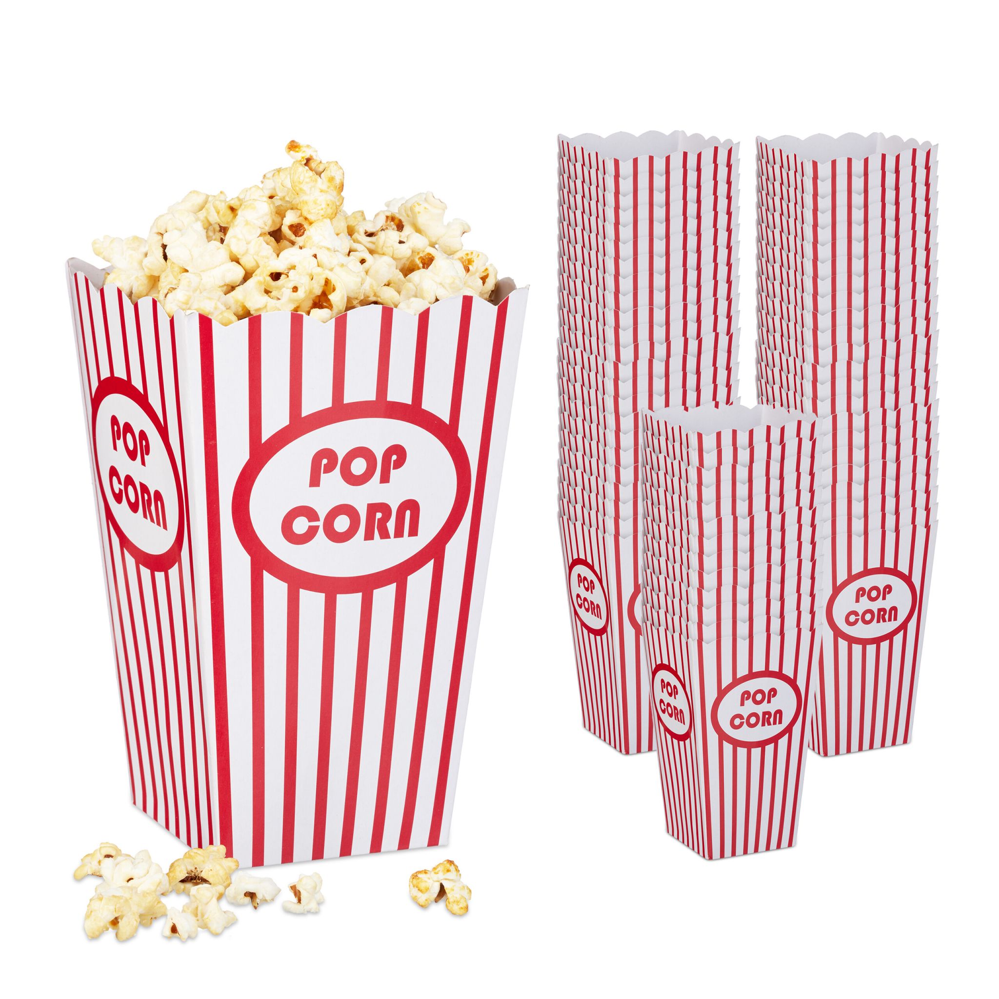 Popcorntüten 60er-Set Weiss-Rot
