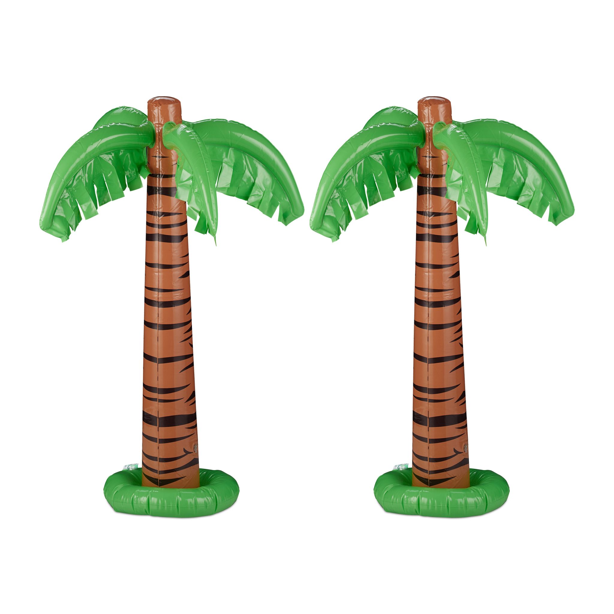 Aufblasbare Palme 2er-Set Dunkelbraun-Dunkelgrün-Hellbraun