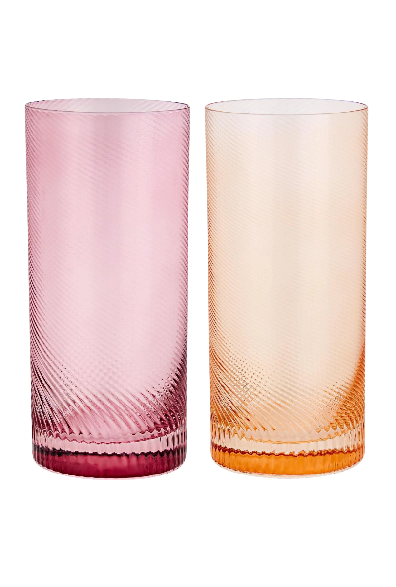 Longdrink Gläser Twist 2er-Set pink/peach