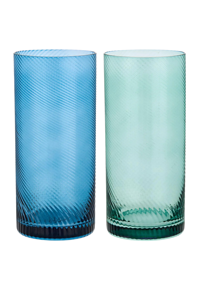 Longdrink Gläser Twist 2er-Set grün/blau