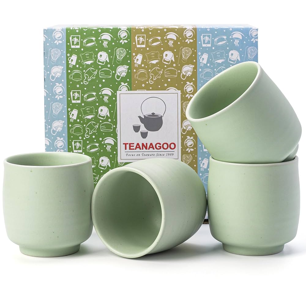 Japanische Teetassen Pastellgrün 4er Set
