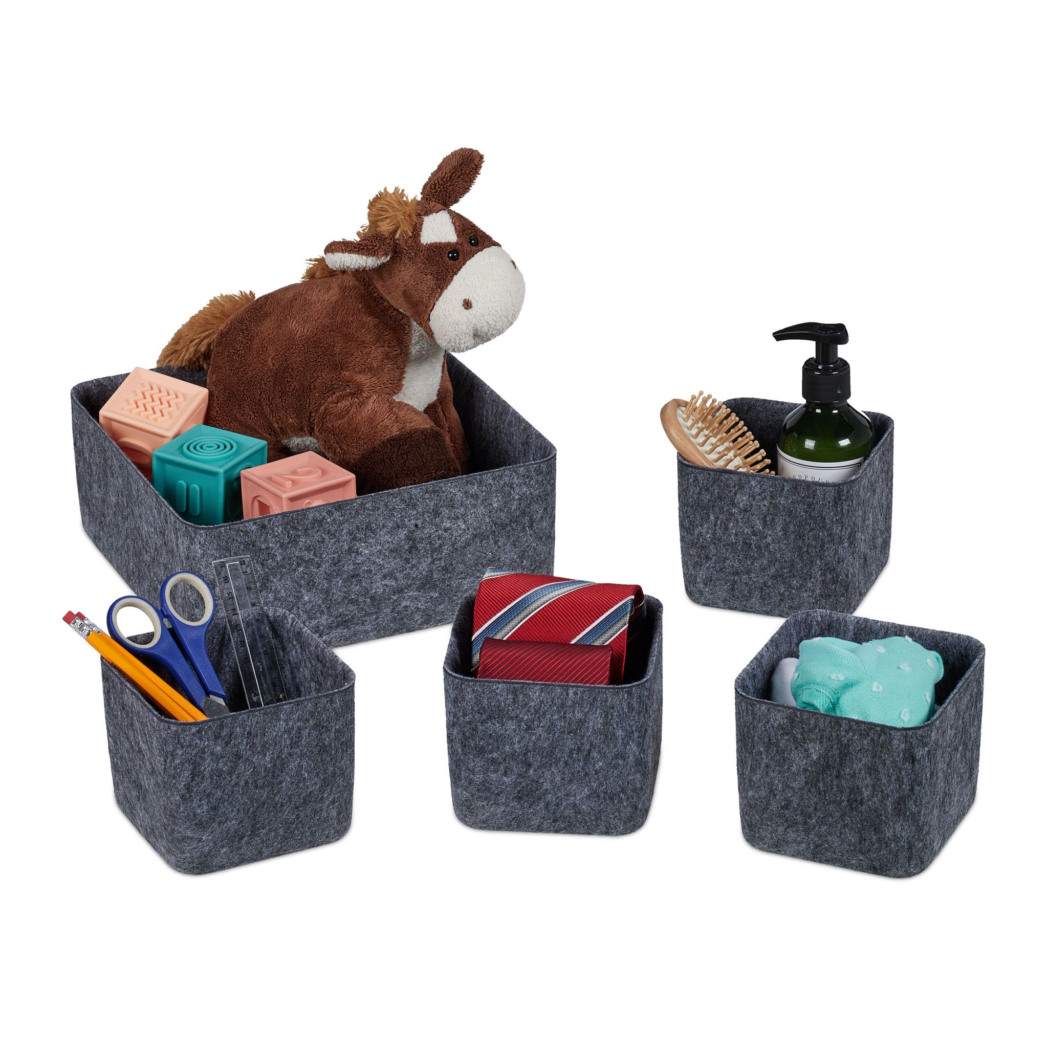 Schubladen Organizer 5er-Set Anthrazit