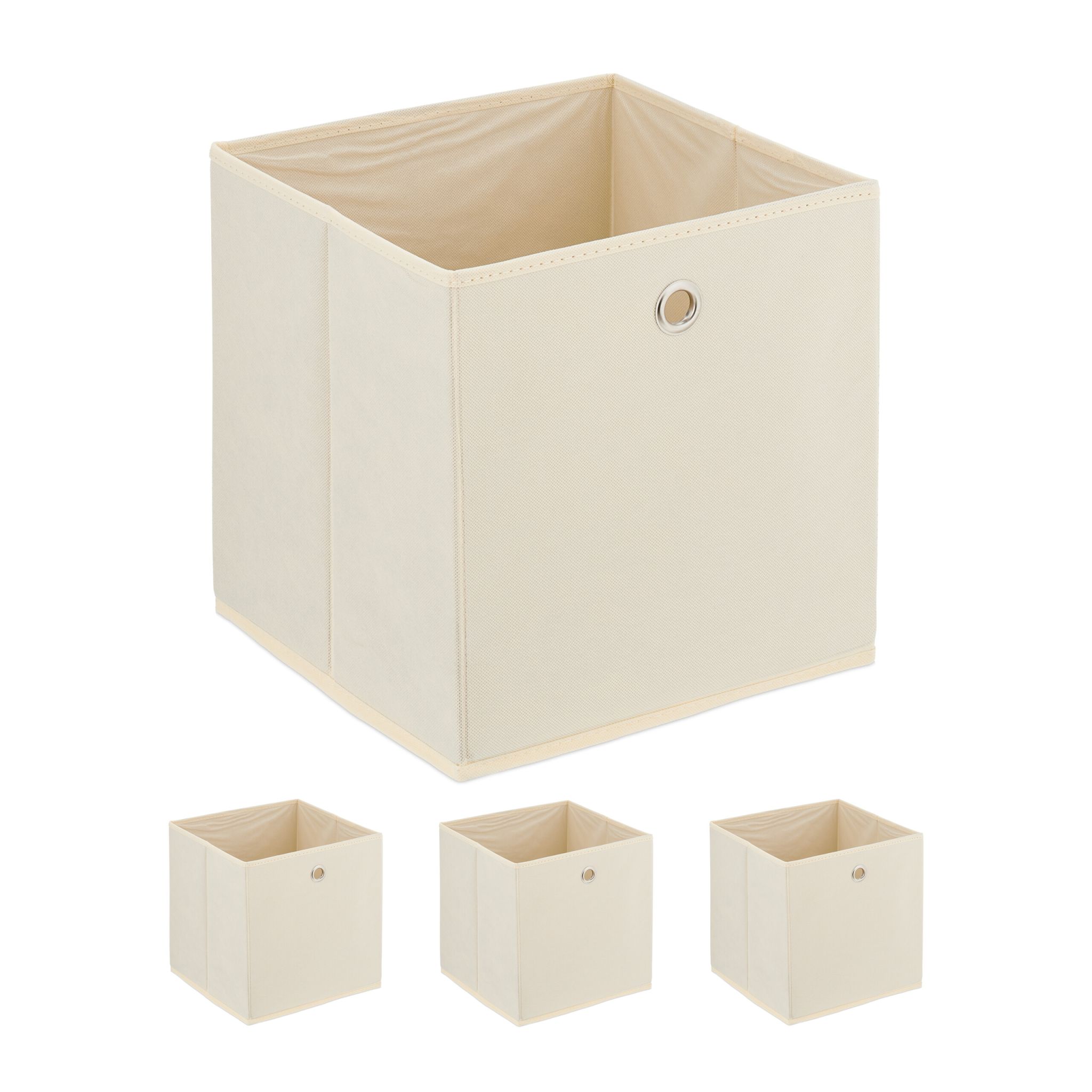 Aufbewahrungsbox 4er-Set Creme-Silber