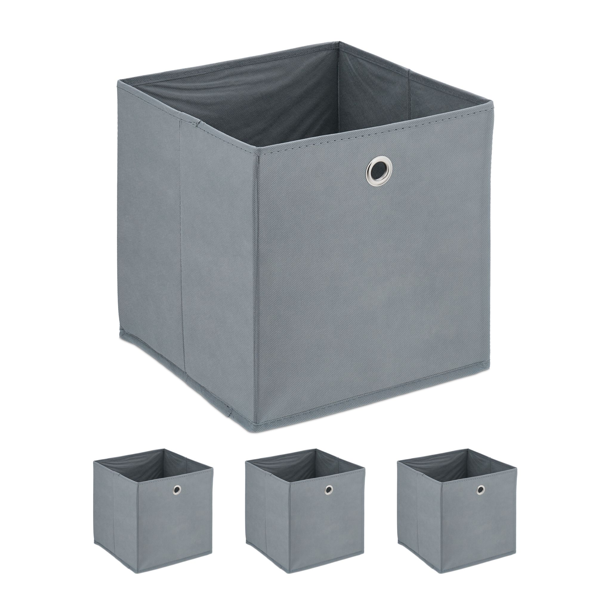 Aufbewahrungsbox 4er-Set Silber-Grau
