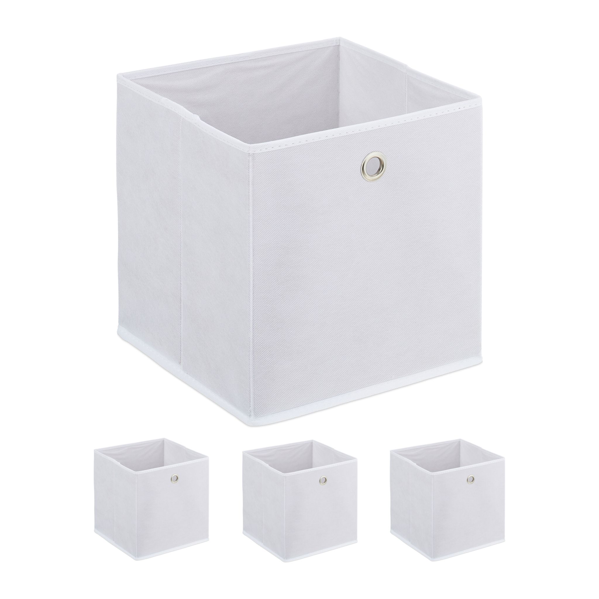 Aufbewahrungsbox 4er-Set Weiss-Silber