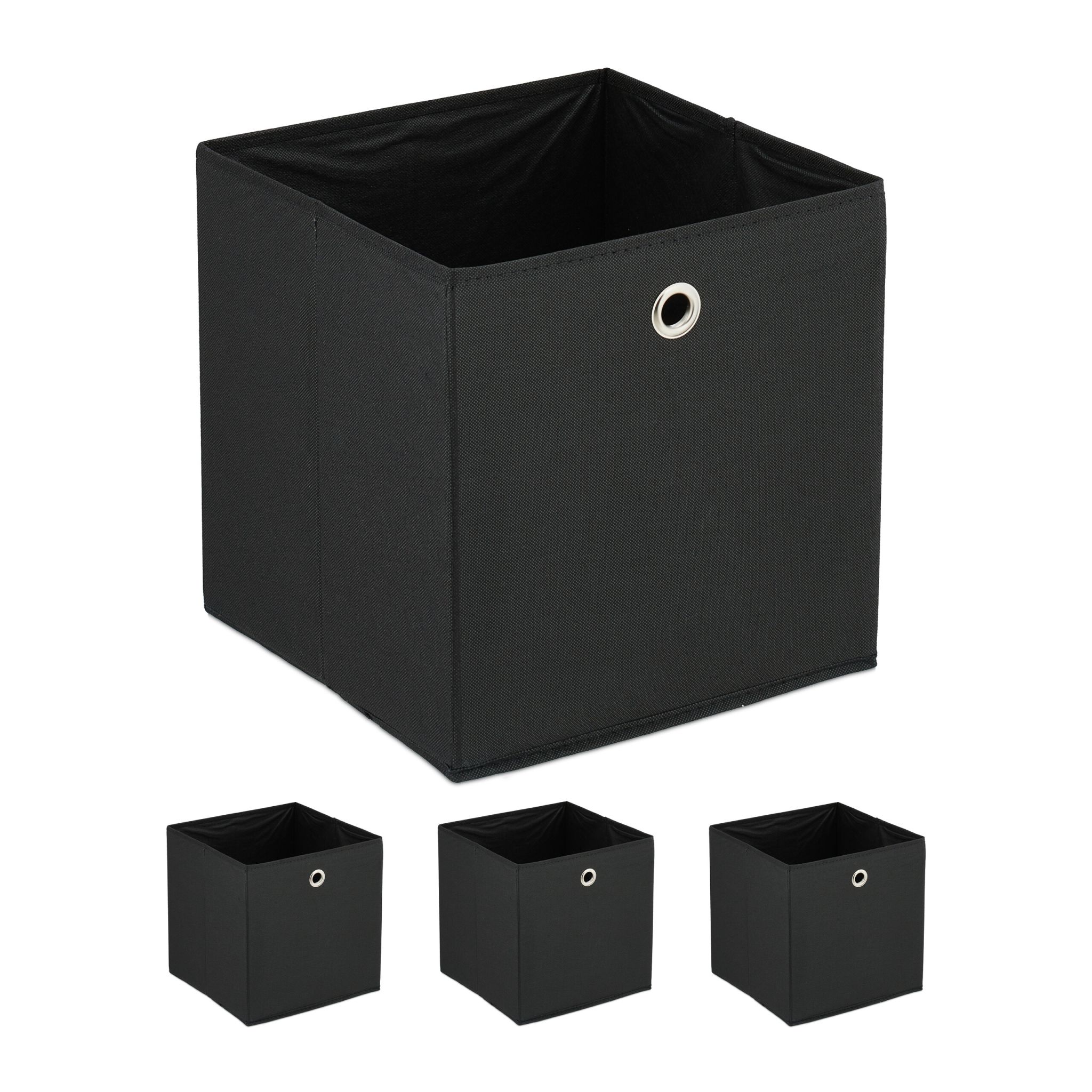 Aufbewahrungsbox 4er-Set Schwarz-Silber