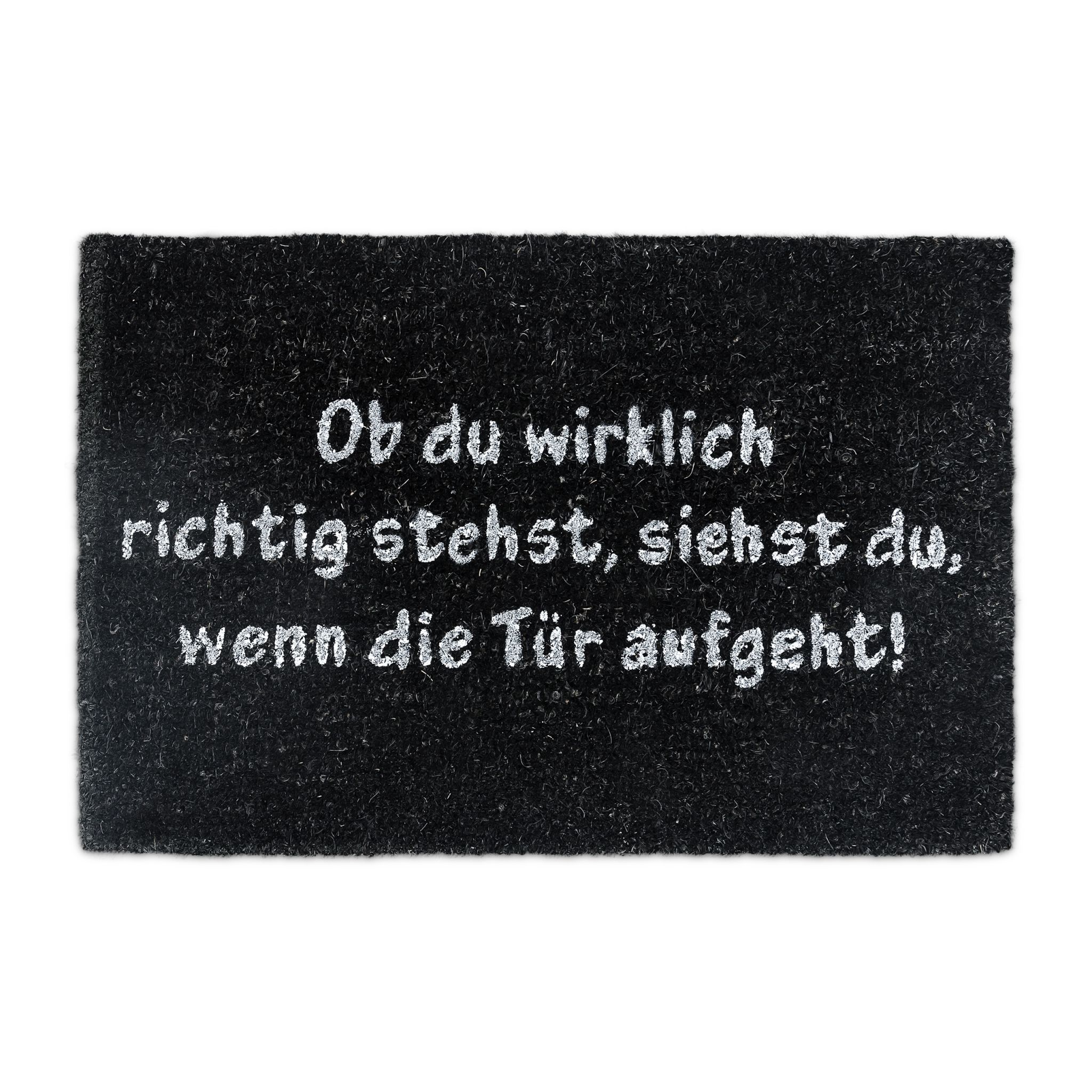 Fussmatte Kokos SPRUCH Weiss-Schwarz