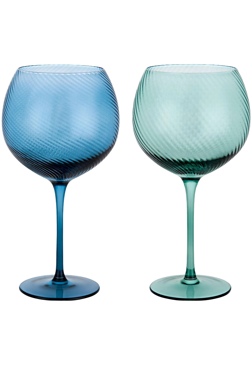 Gingläser Twist 2er-Set grün/blau