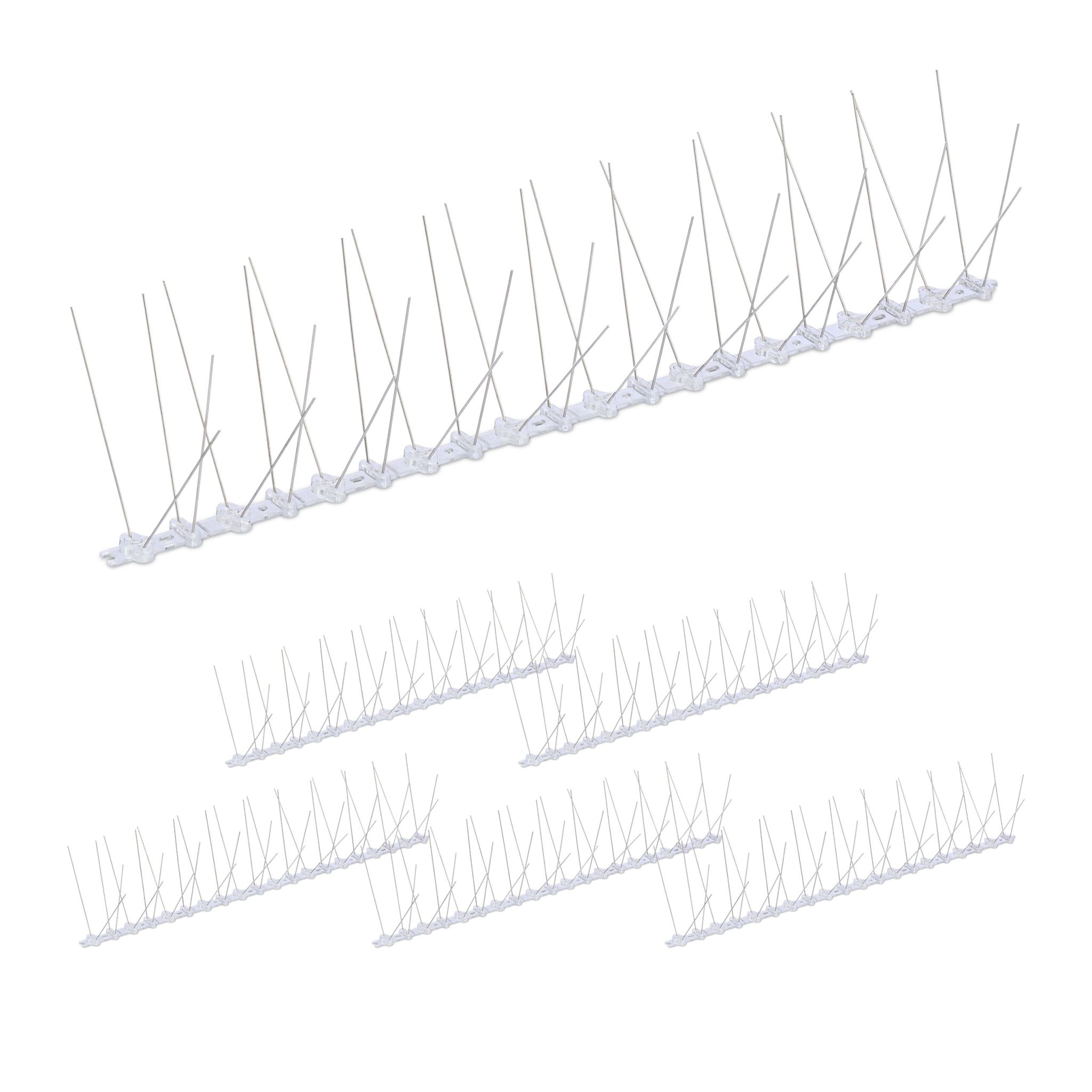 Vogelabwehr Spikes 6er-Set Silber-Transparent