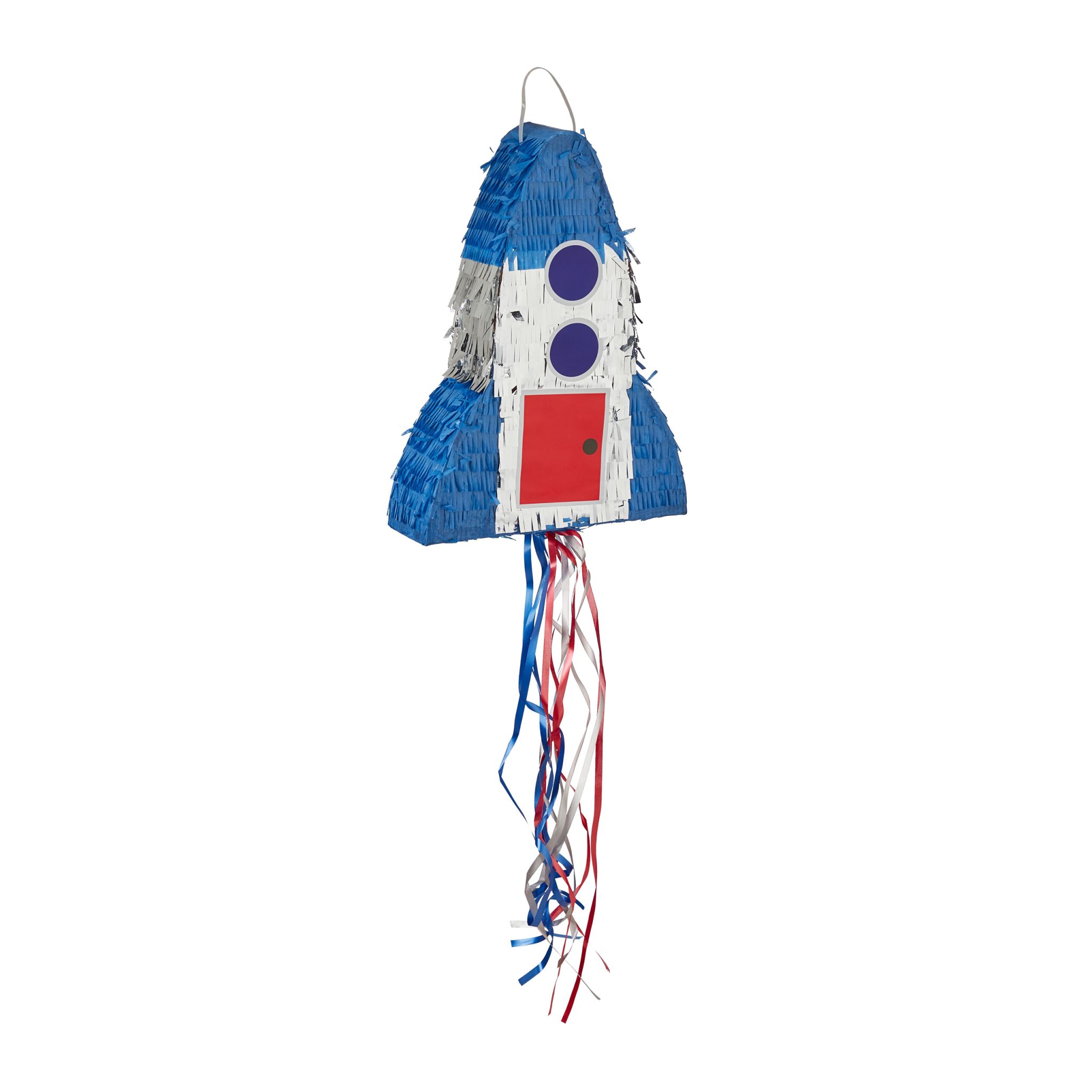 Pinata Raketen Blau-Rot-Silber