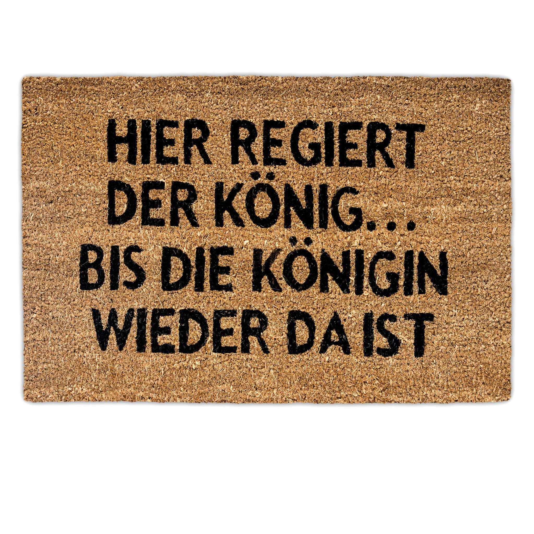 Fussmatte Kokos KÖNIGIN Hellbraun-Schwarz