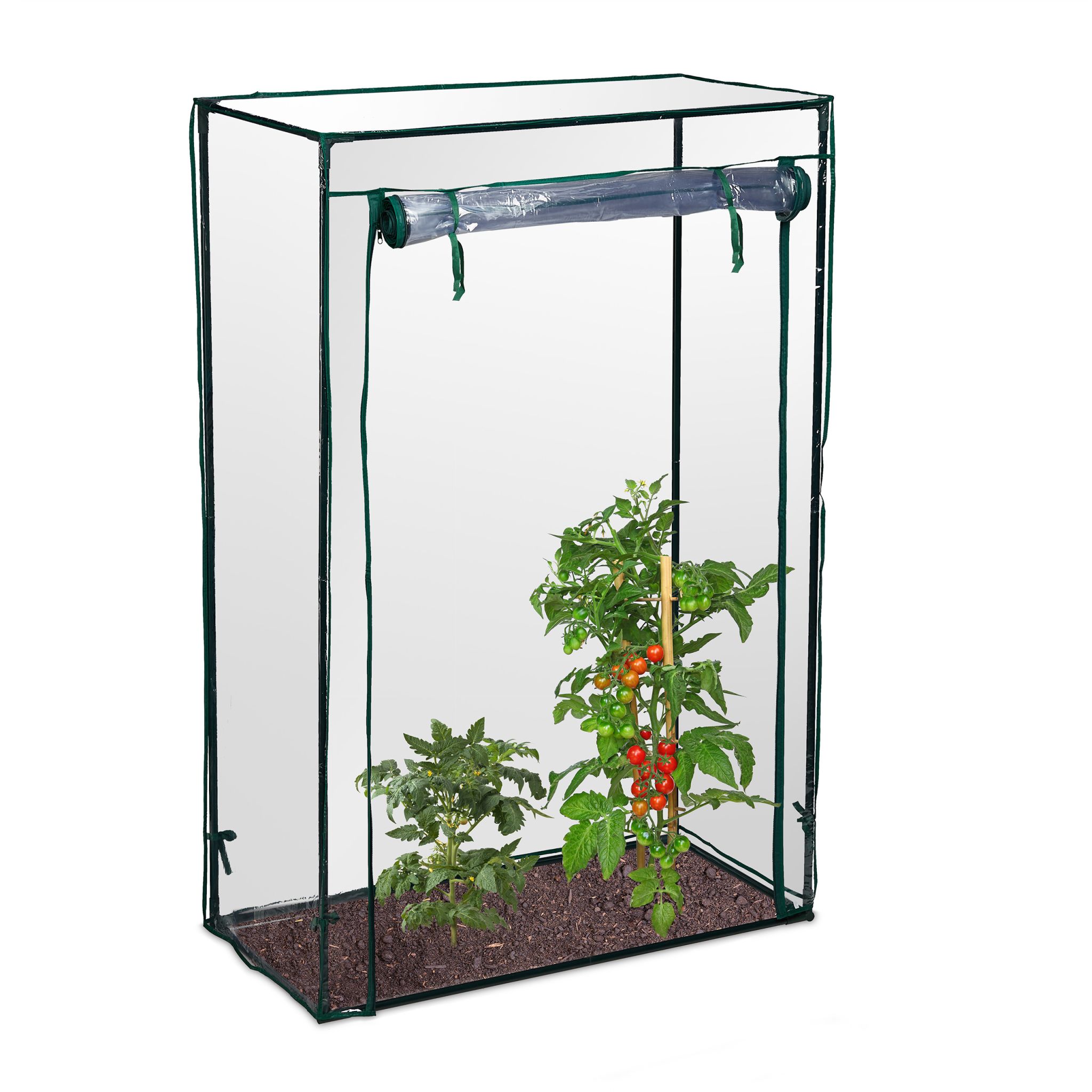 Tomatengewächshaus für Garten und Balkon Dunkelgrün-Transparent