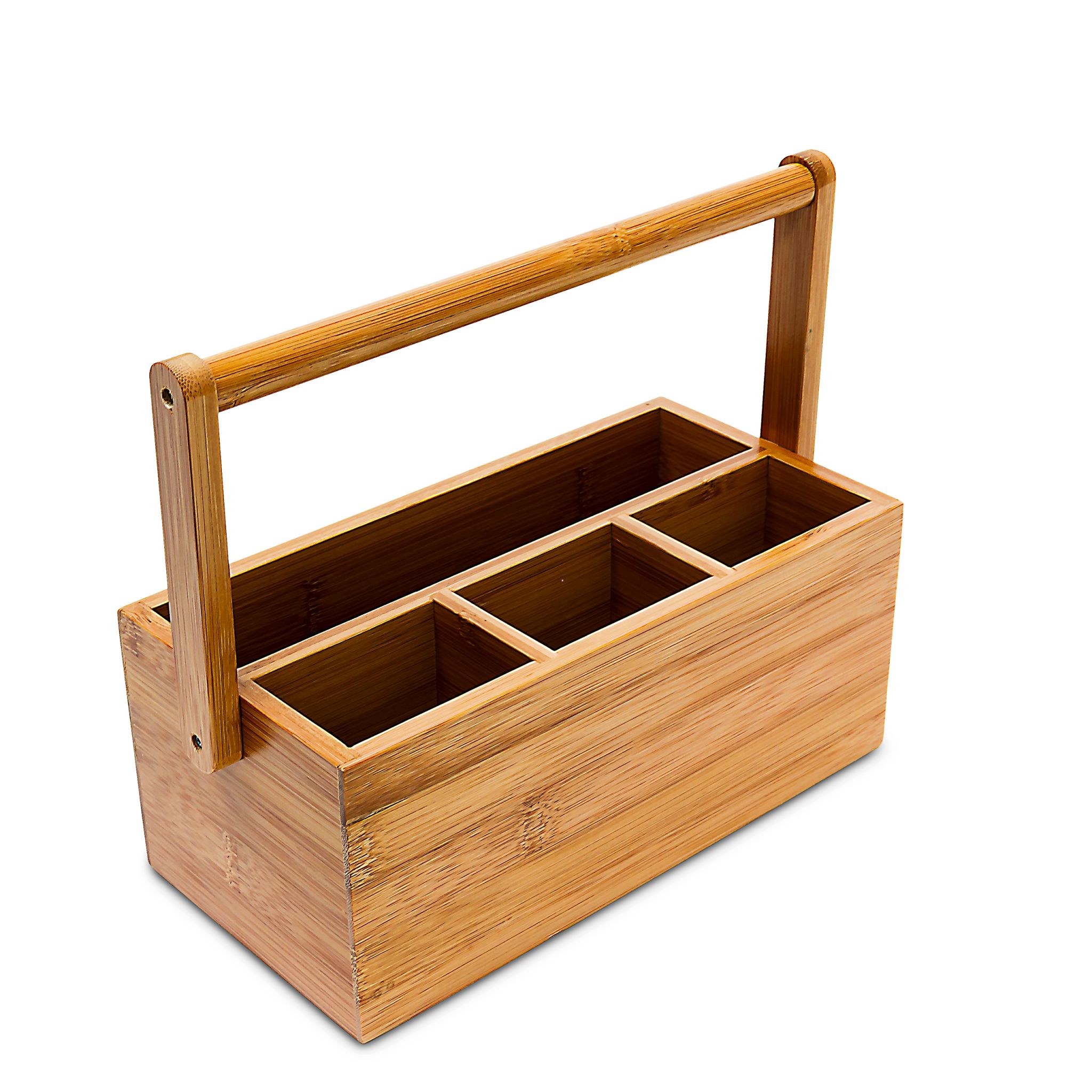 Schreibtisch Organizer Bambus 4 Fächer Hellbraun