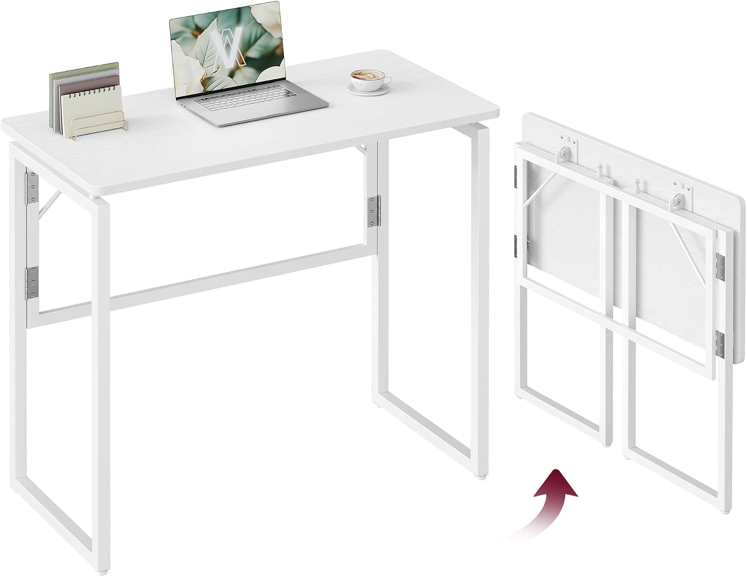 Klappbarer Computertisch Schreibtisch 80x40x74 cm Schneeweiss