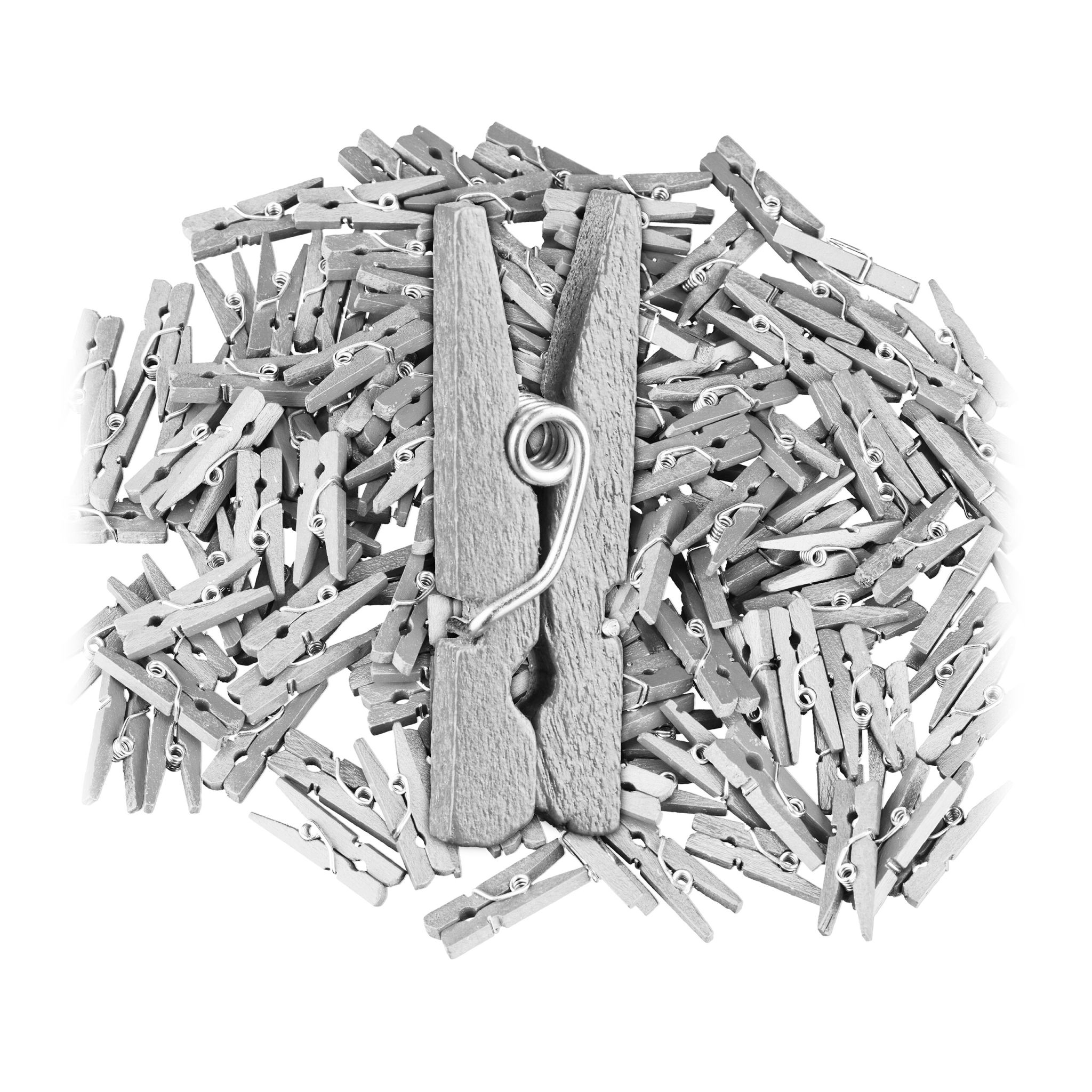 Mini Holzklammern 400er-Set Silber