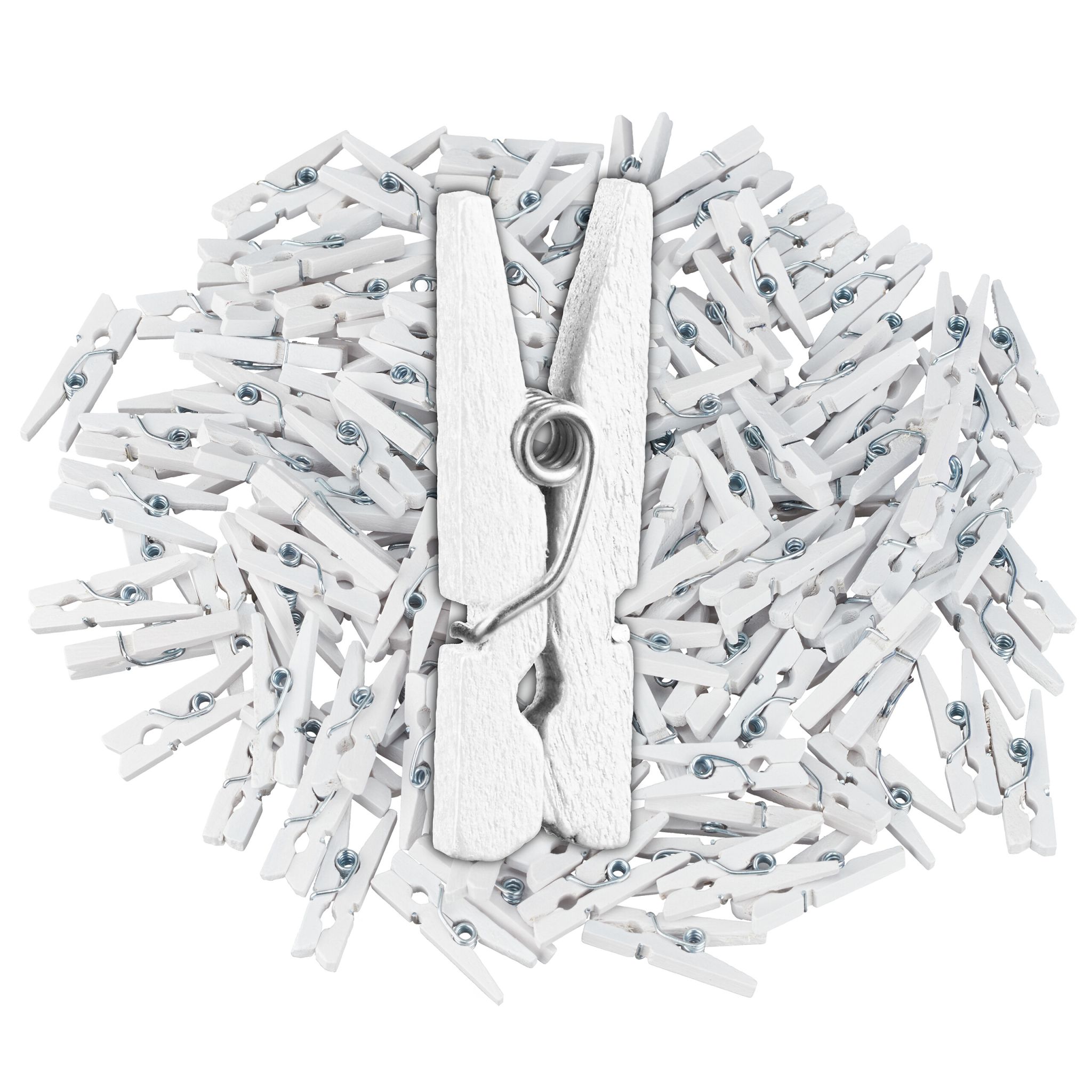 Mini Holzklammern 400er-Set Weiss