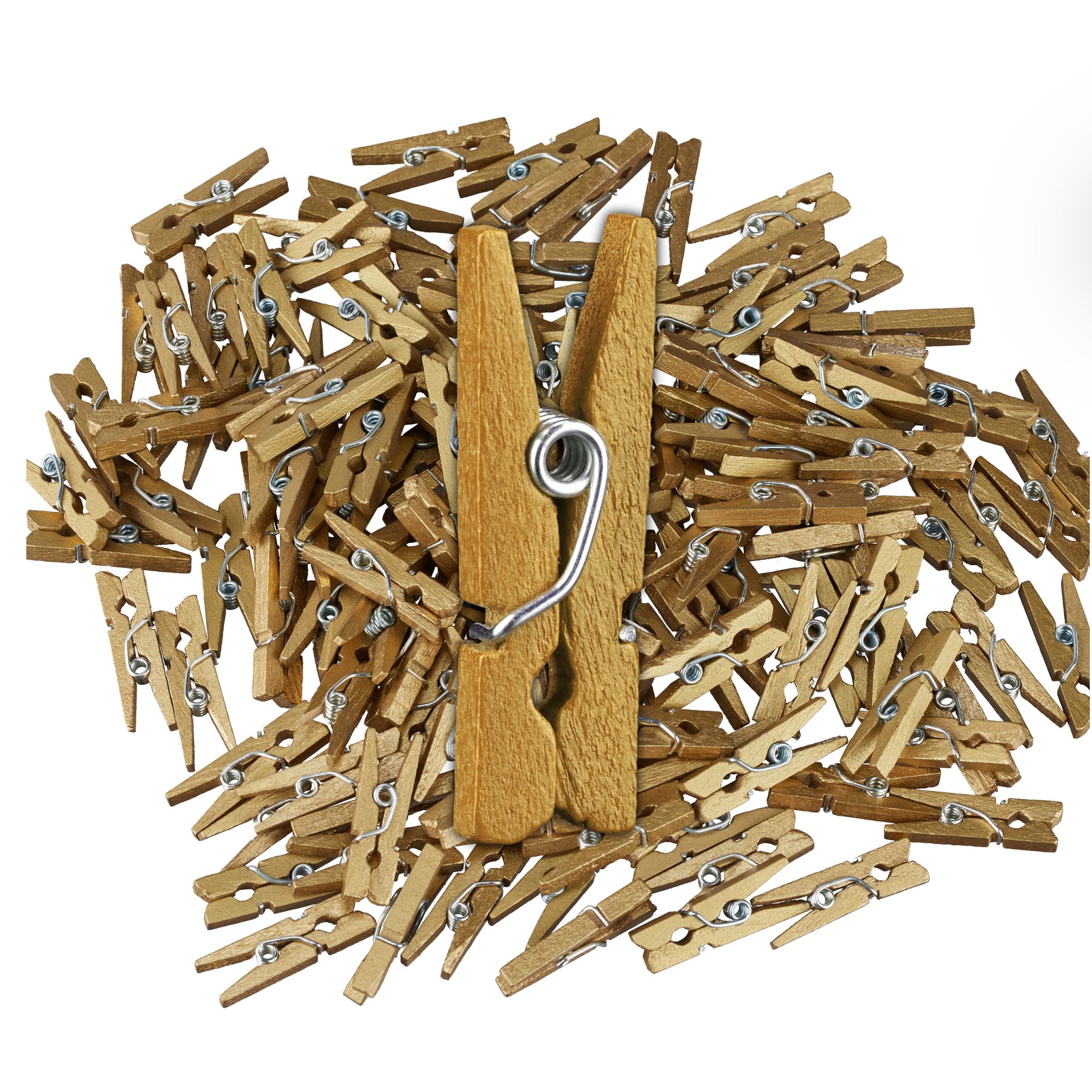 Mini Holzklammern 400er-Set Gold