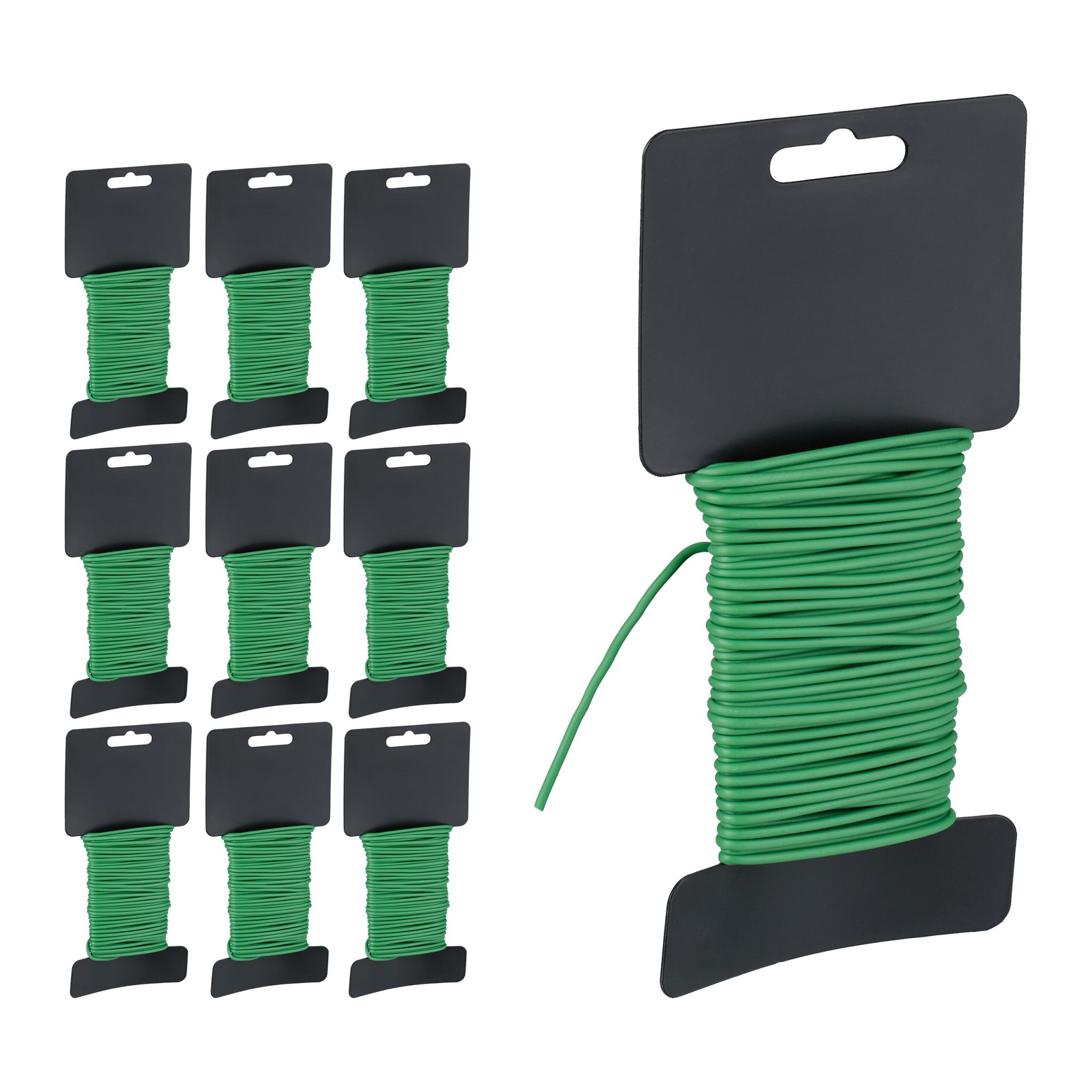 Gartendraht 2,5mm x 10m 10er-Set Grün-Schwarz