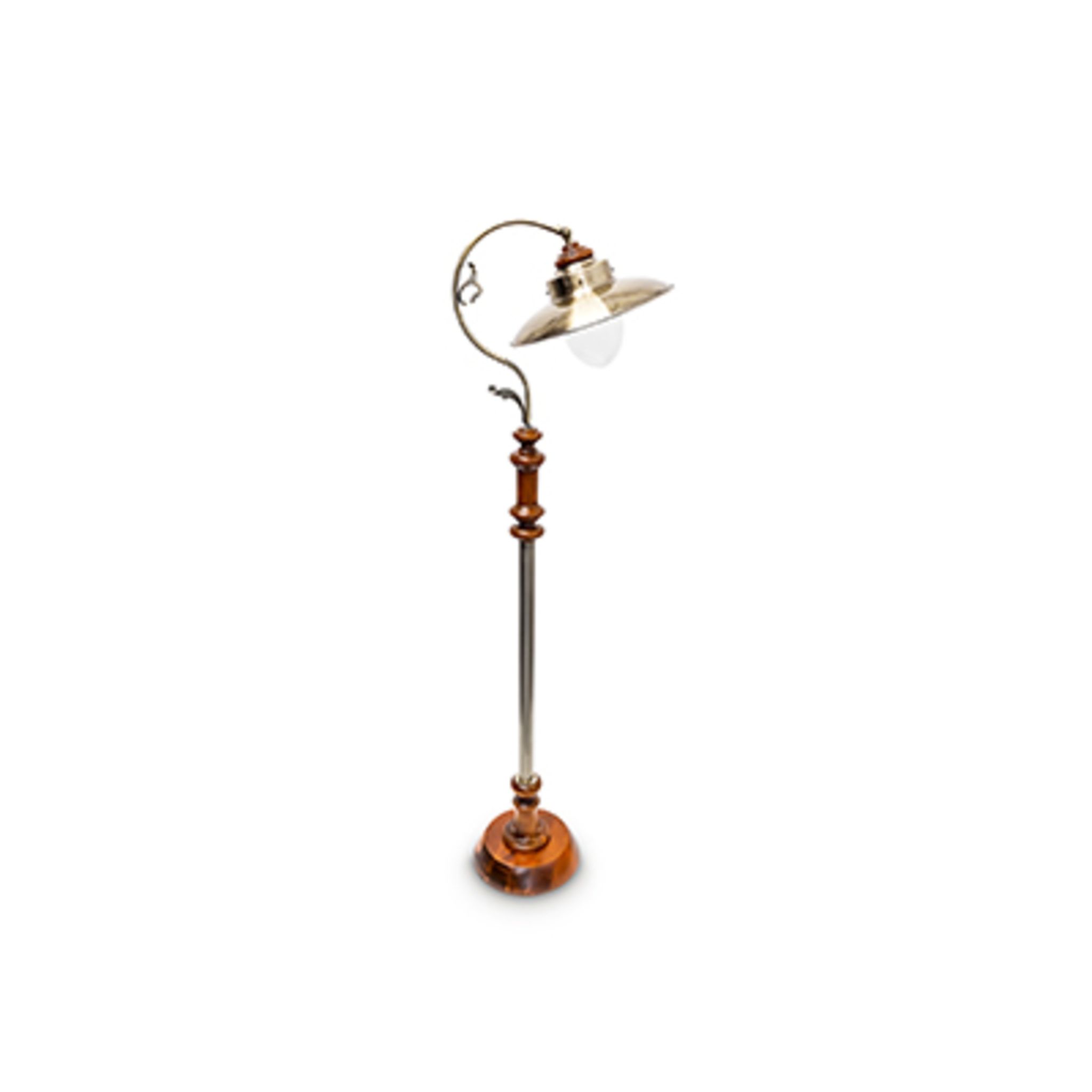 Stehlampe Jugendstil Design Messing Braun-Gold