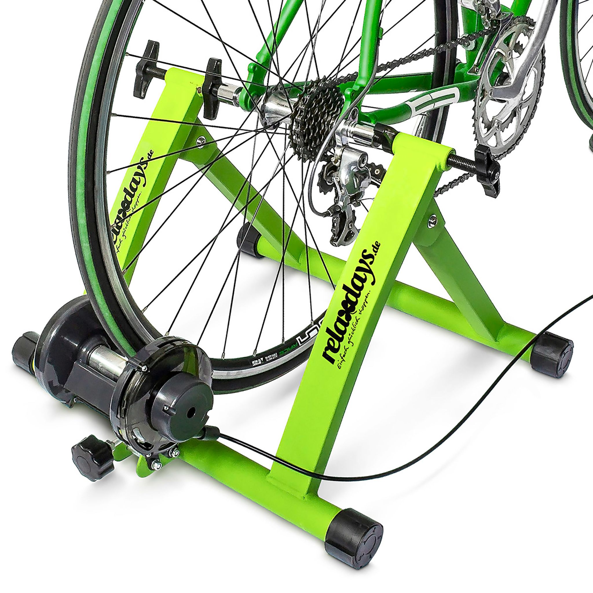 Fahrrad Rollentrainer mit 6 Gängen Grün-Schwarz