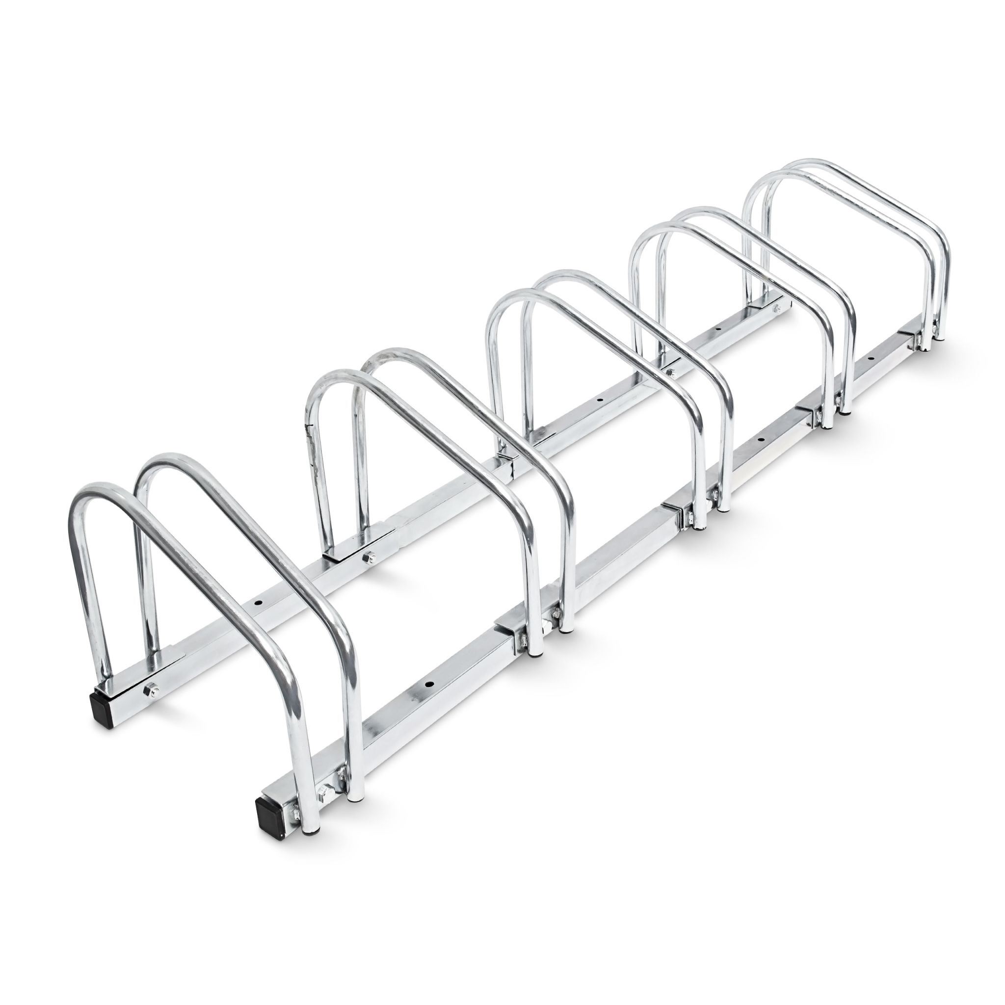 Fahrradständer 5 Fahrräder Stahl 130cm Silber