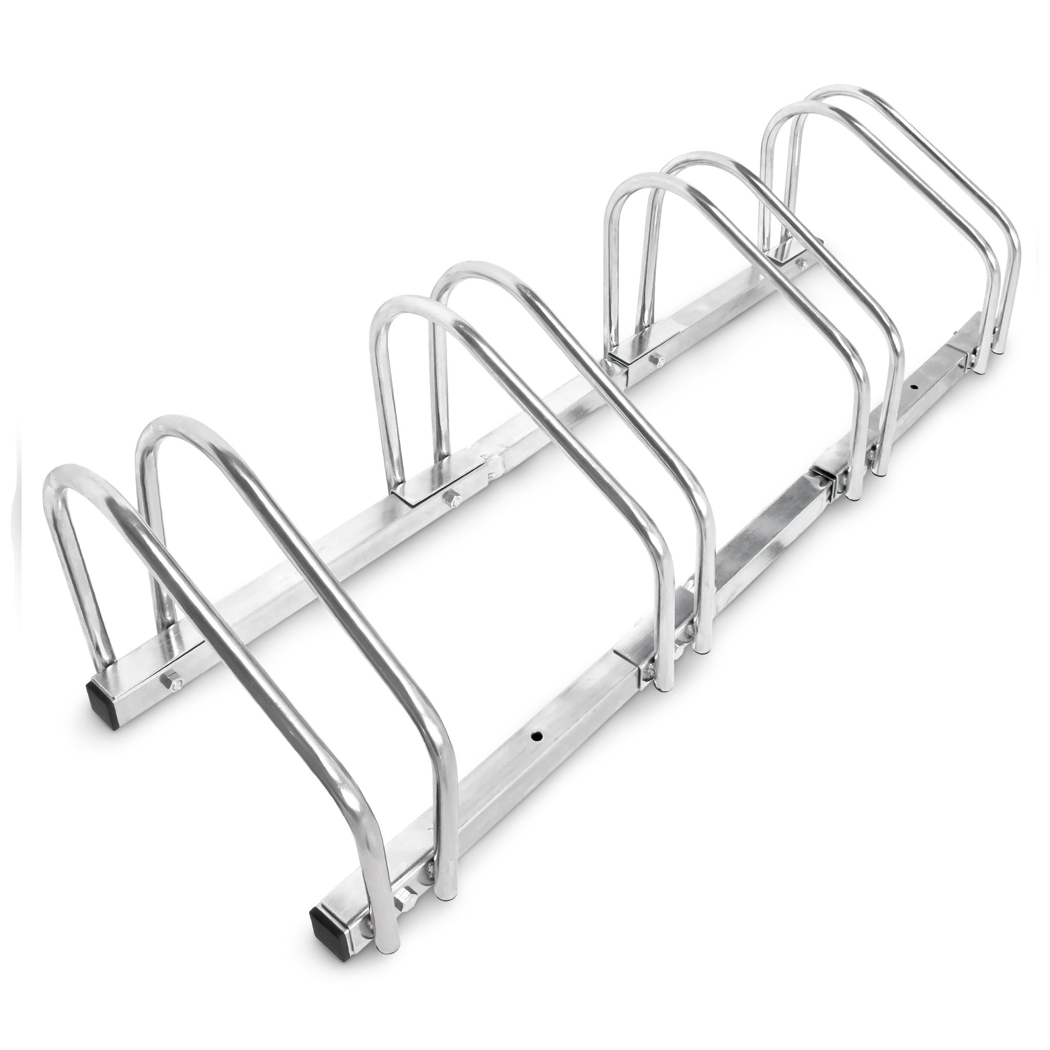 Fahrradständer 4 Fahrräder Stahl 1m Silber