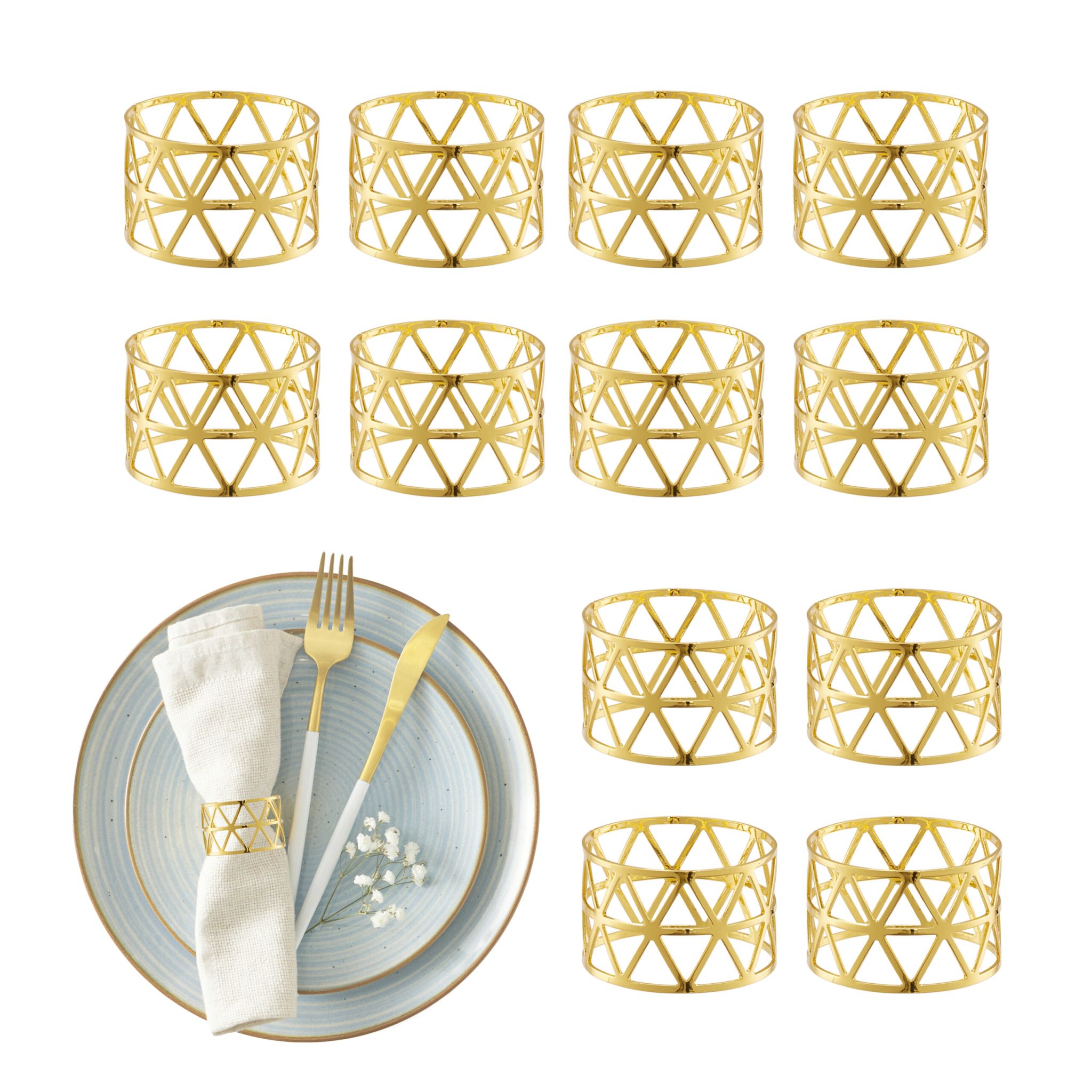 Serviettenringe 12er-Set Gold
