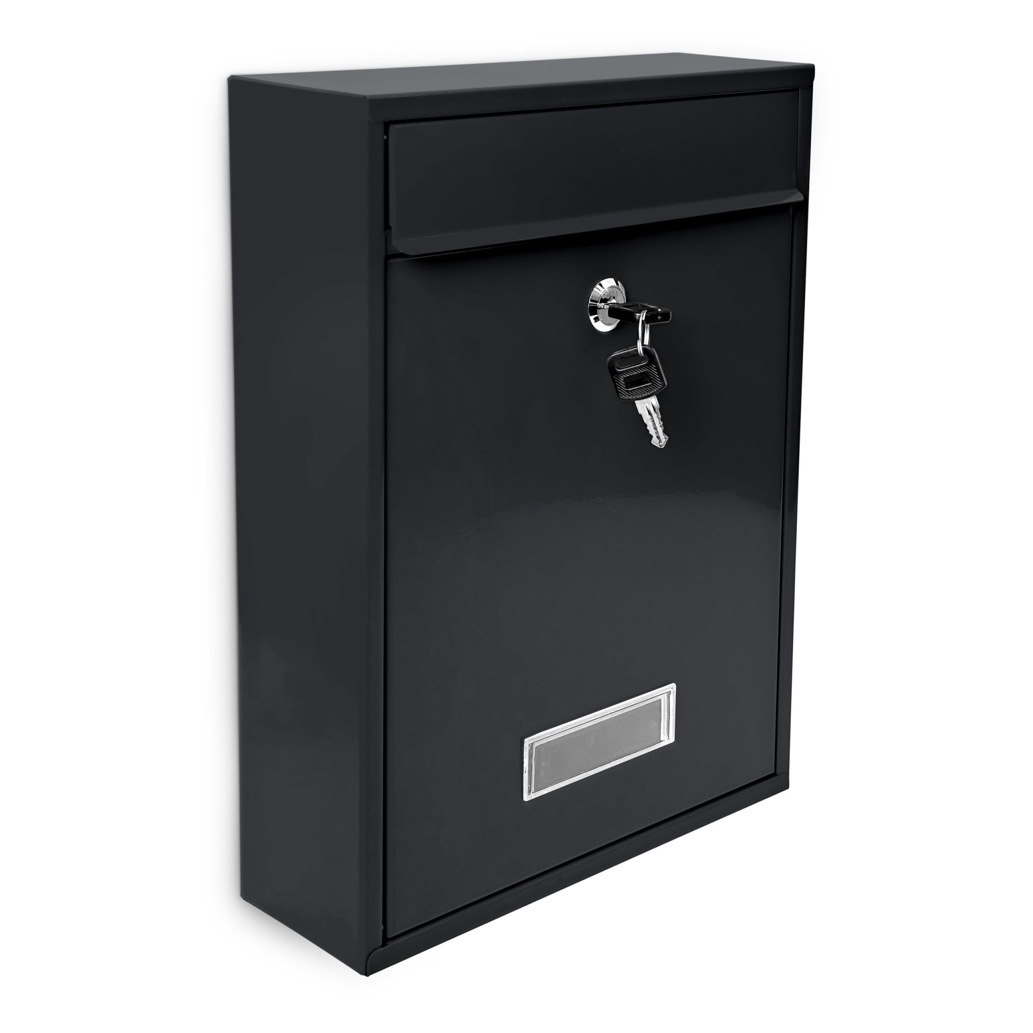 Briefkasten Design 35cm Farbauswahl Schwarz-Silber