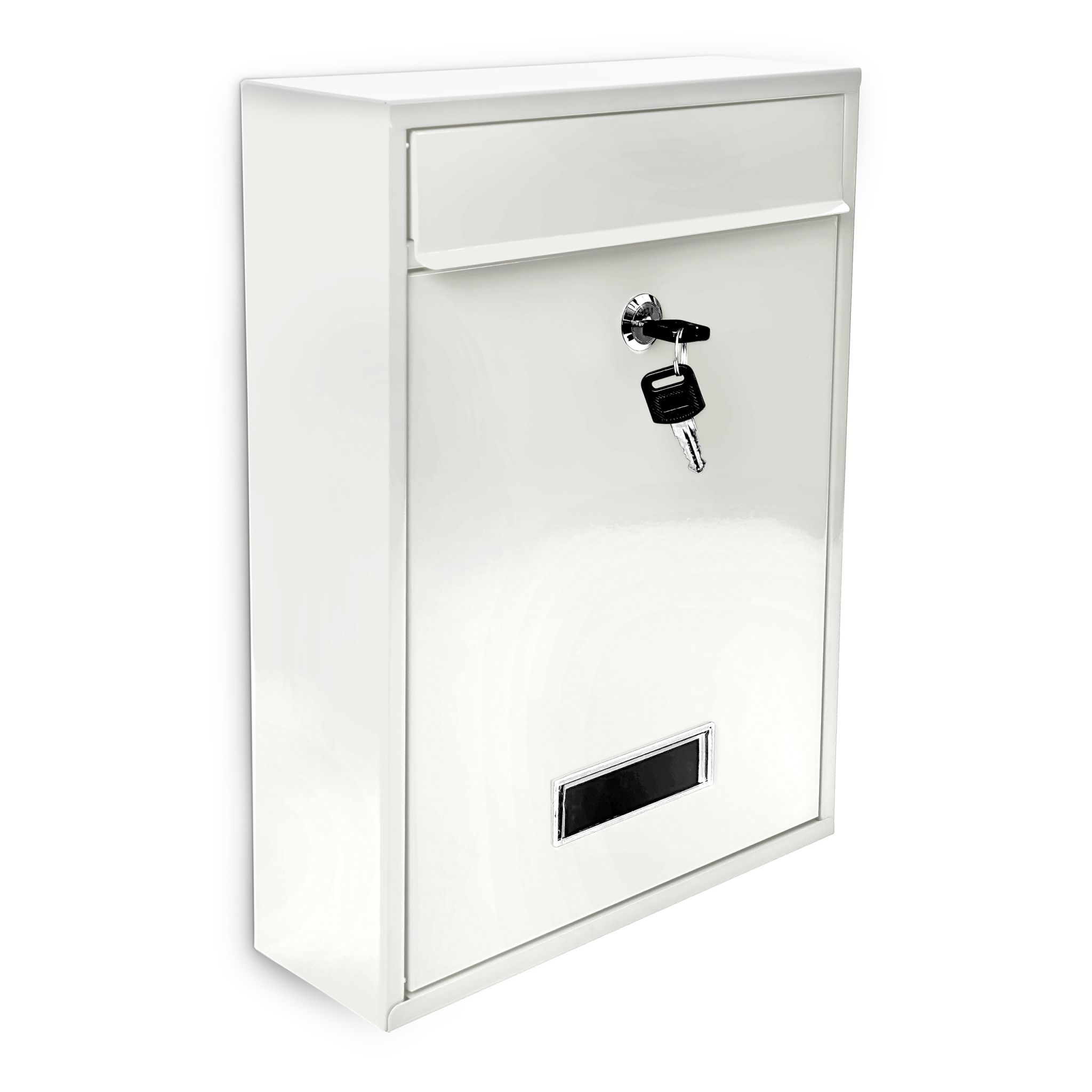 Briefkasten Design 35cm Farbauswahl Weiss-Silber