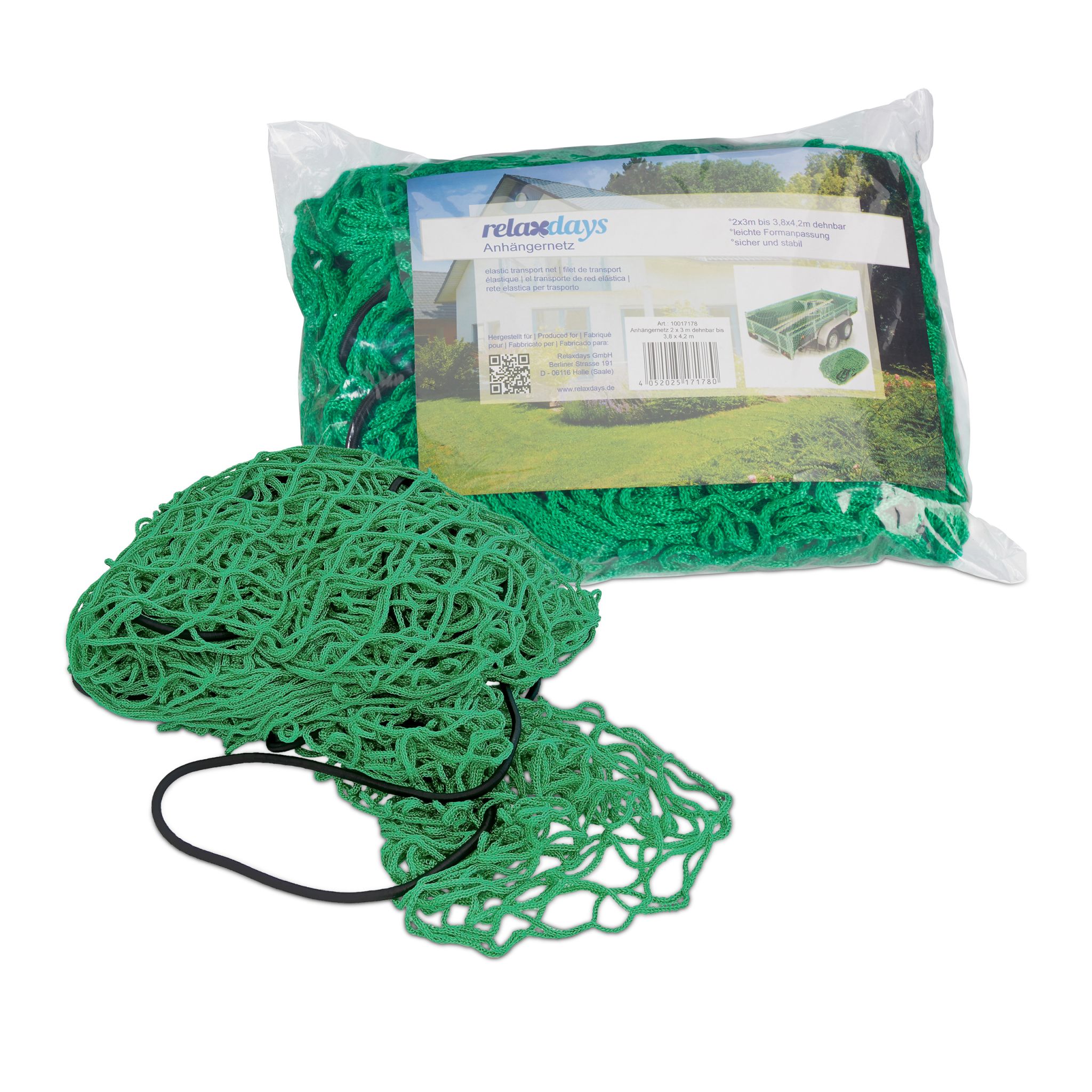Anhängernetz 2 x 3 m Grün-Schwarz