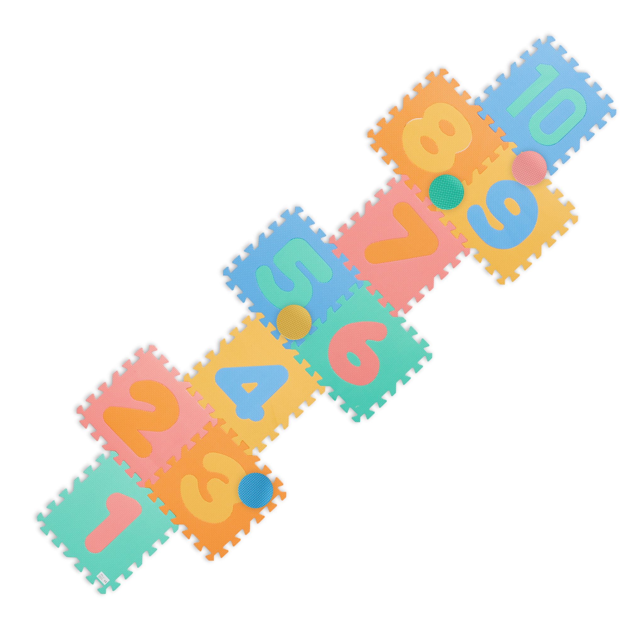 Puzzlematte mit Zahlen Blau-Grün-Orange