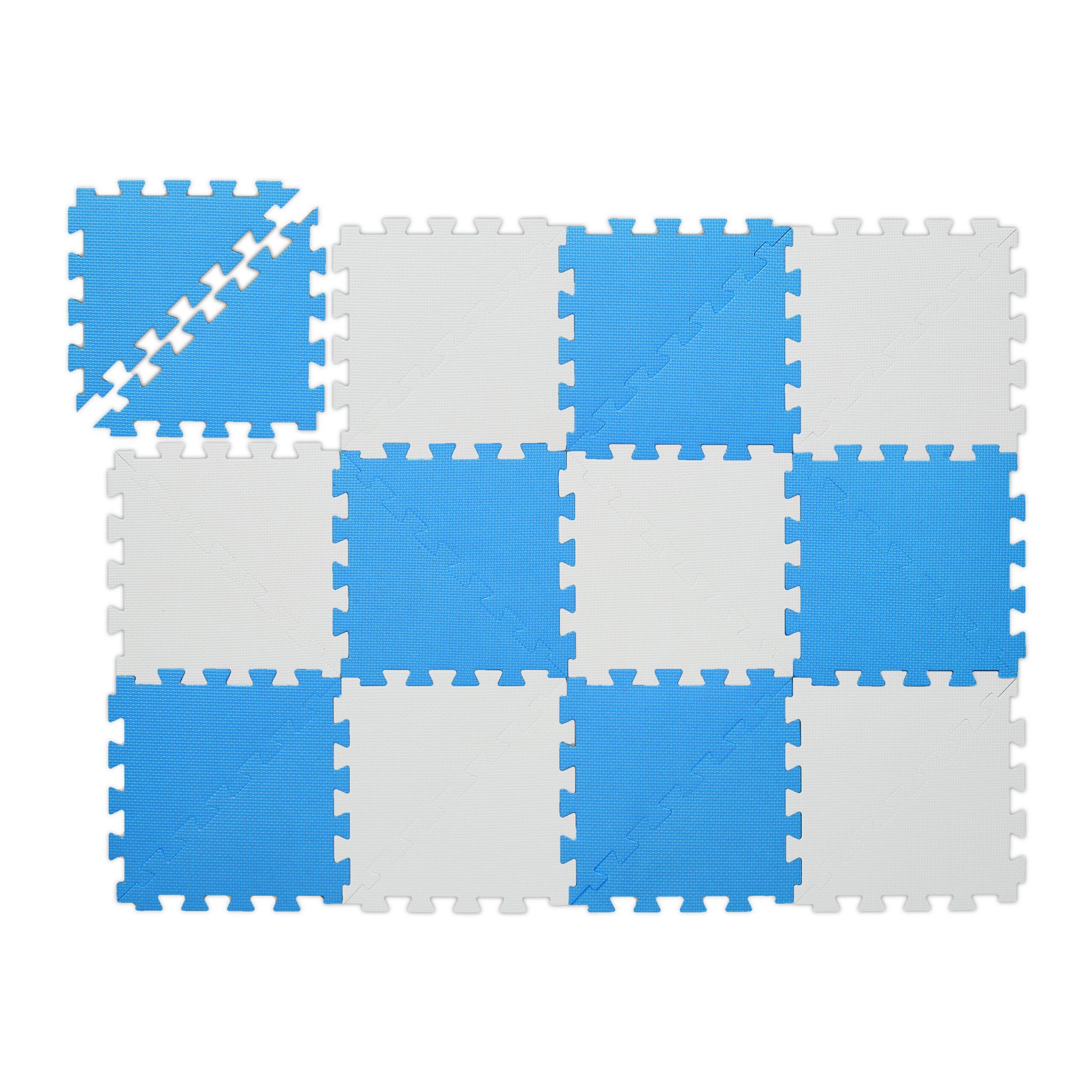 Puzzlematte blau-weiss Weiss-Blau