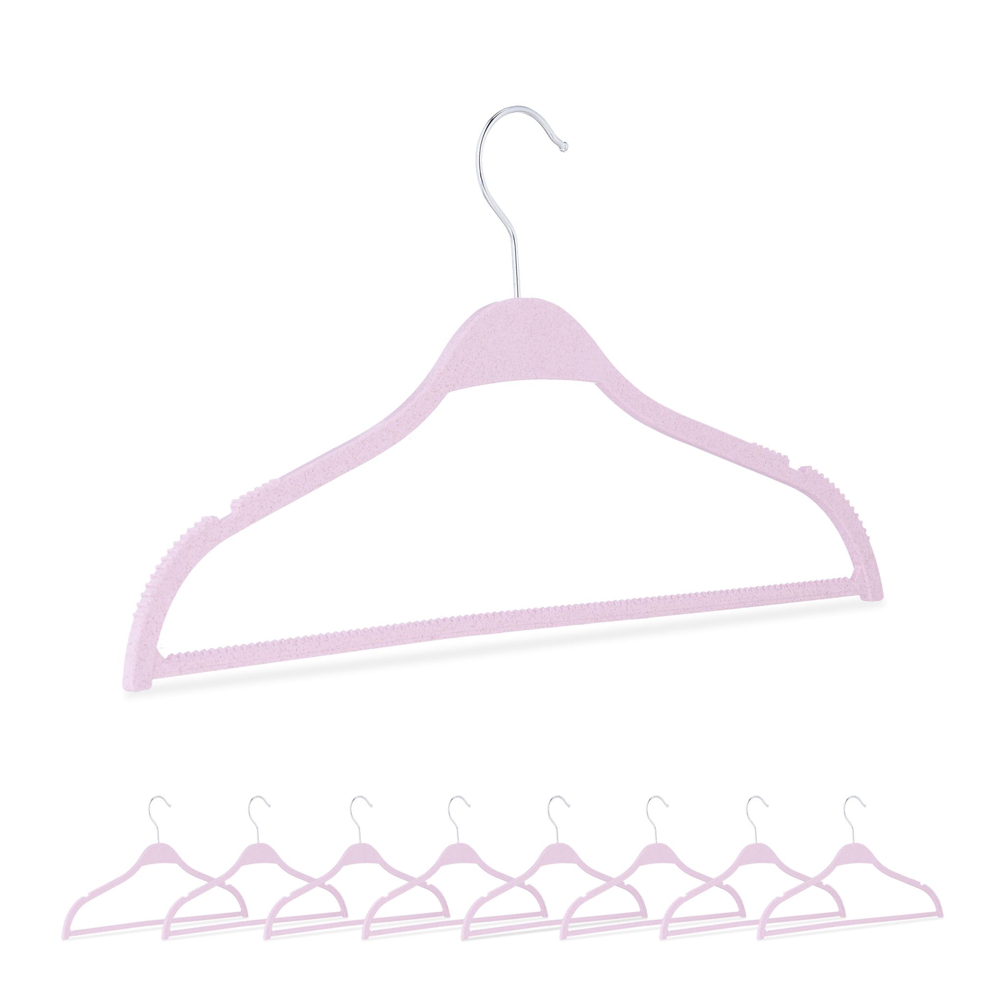 Kleiderbügel Weizenstroh 10er-Set Rosa-Silber
