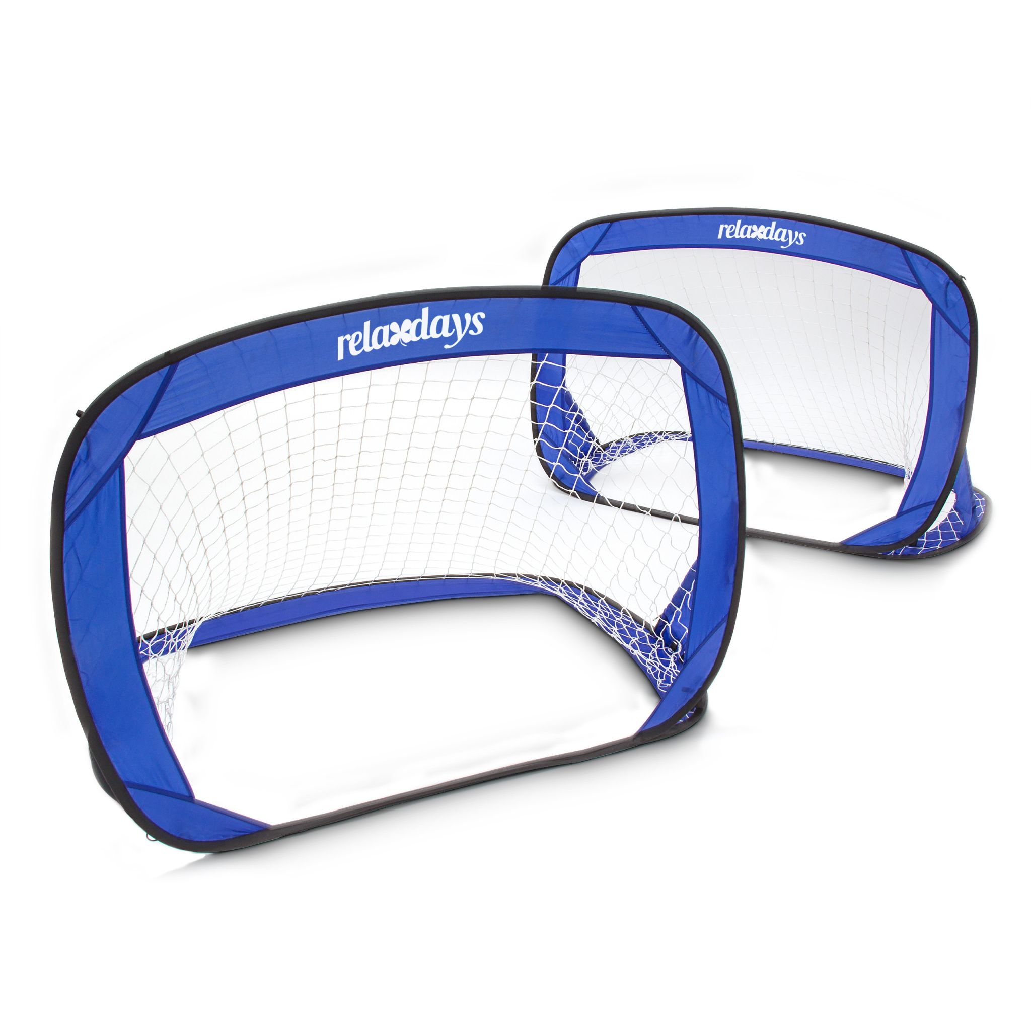 Fussballtore Pop-Up 2er-Set Blau-Schwarz