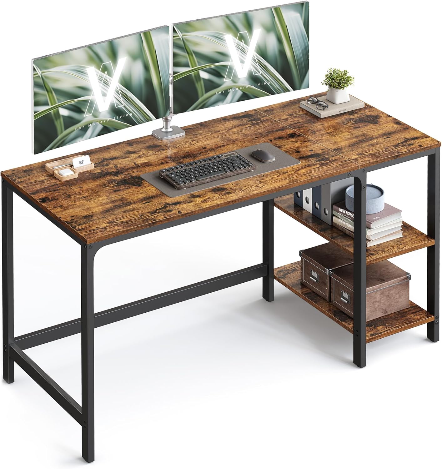 Computertisch 140x60 vintagebraun modern Holz