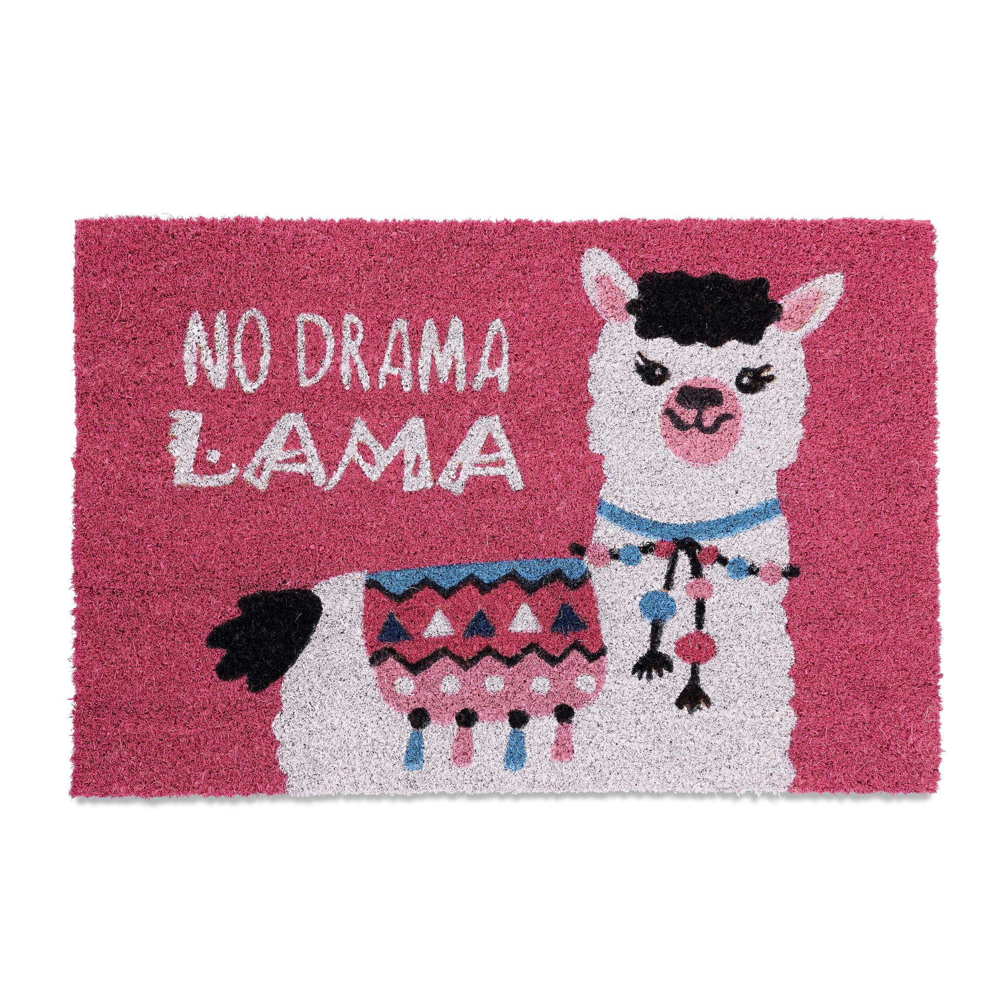 Fussmatte Lama Weiss-Pink-Schwarz