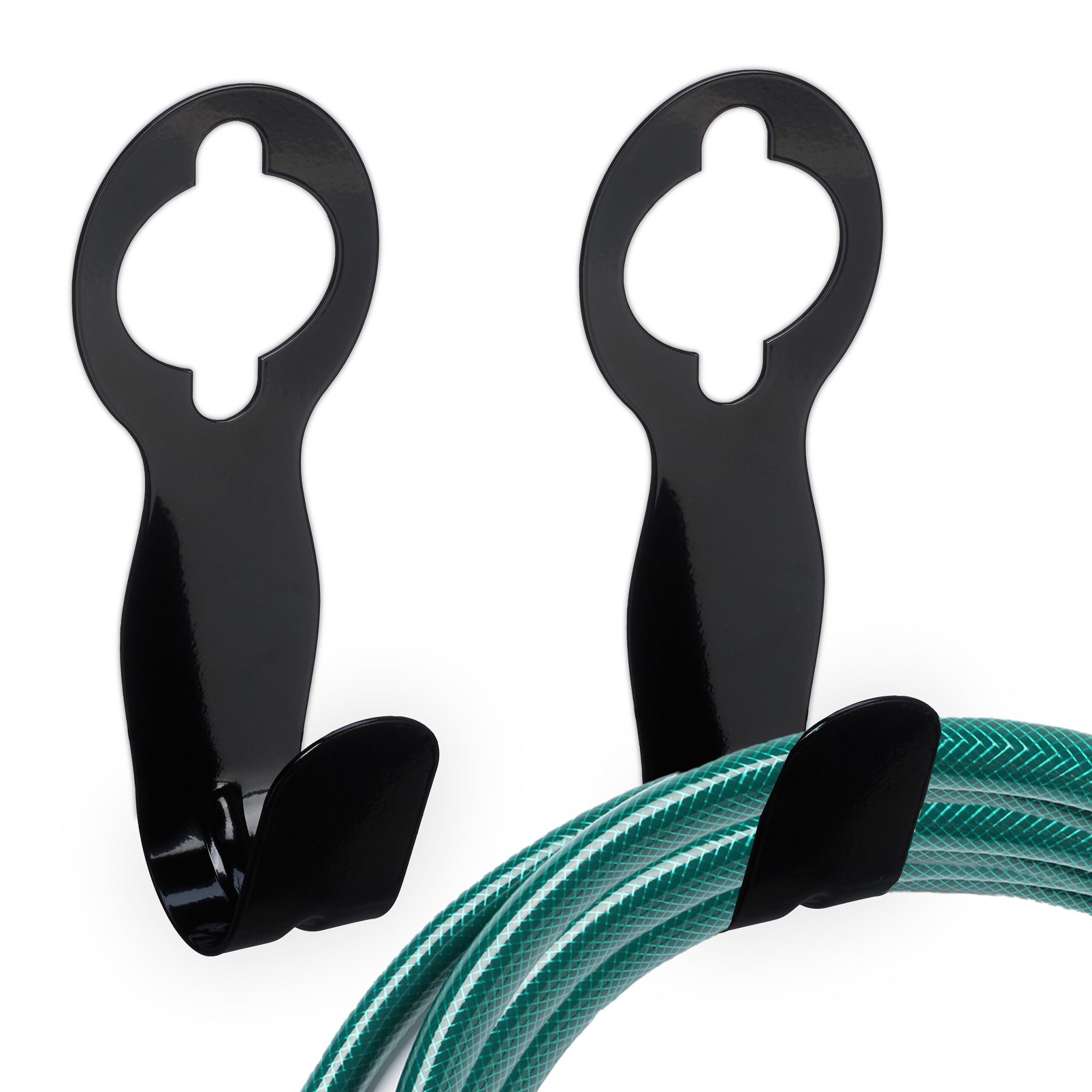 Schlauchhalter 2er-Set Schwarz