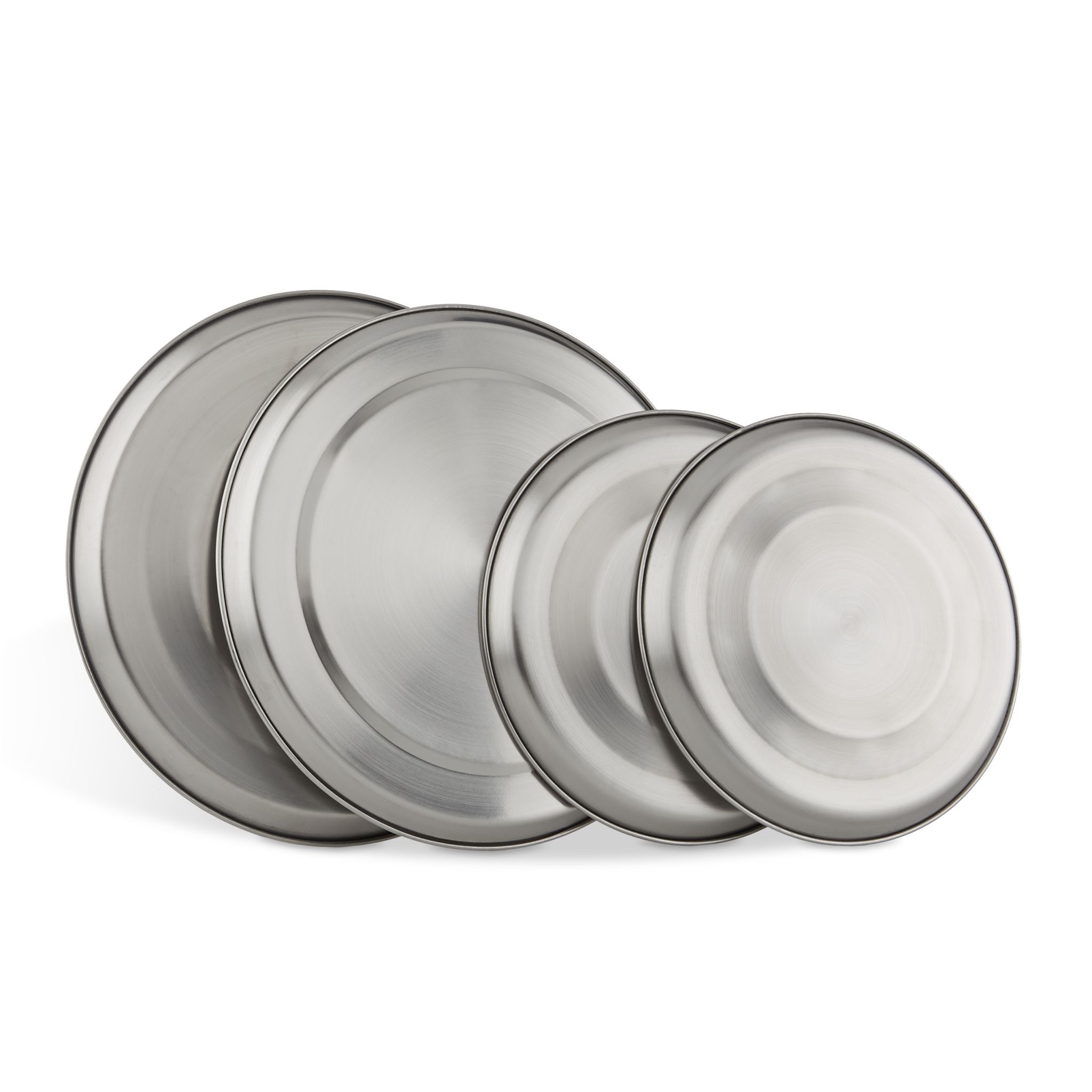Edelstahl Herdabdeckplatten 4 Stück Silber