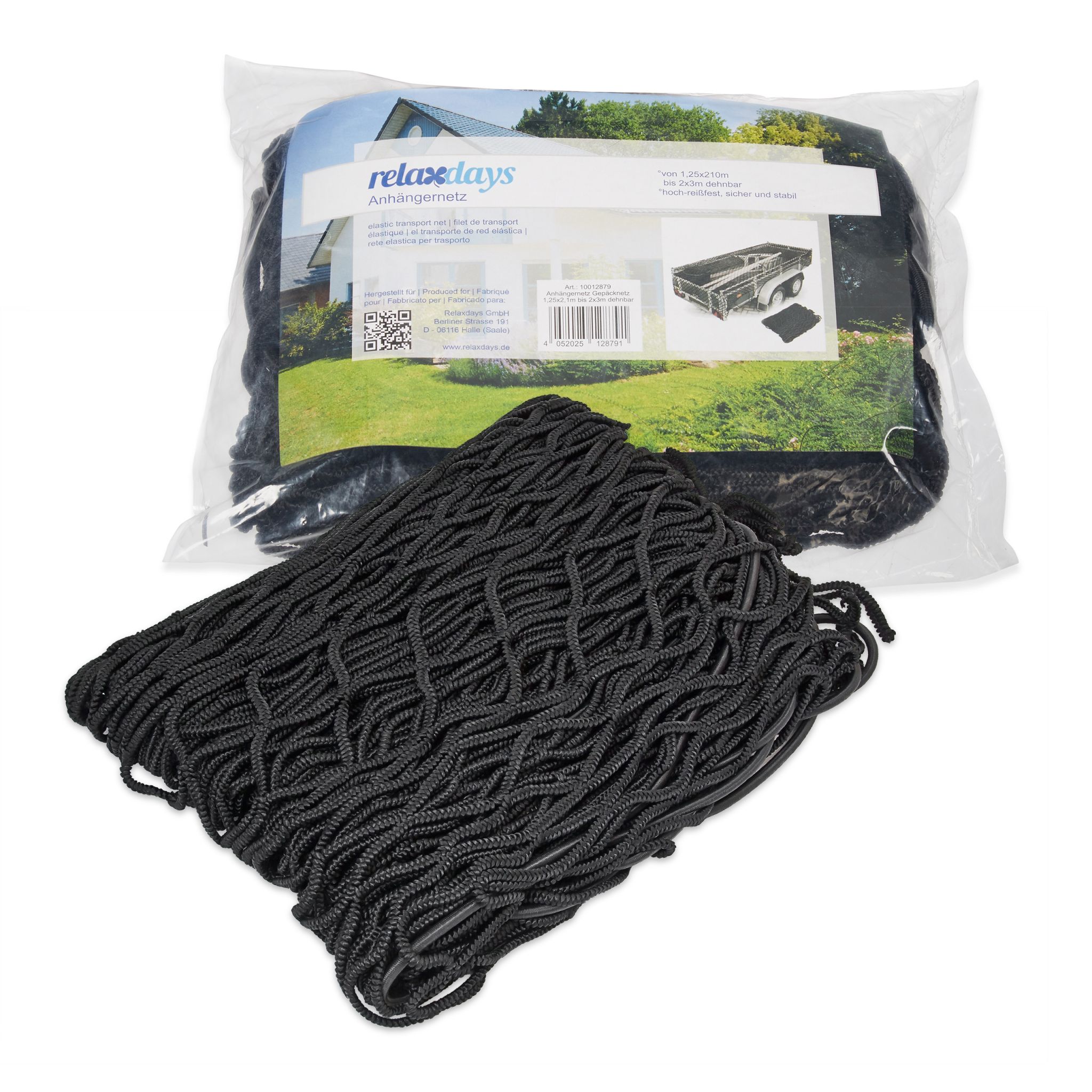 Anhängernetz 2x3m dehnbar Schwarz