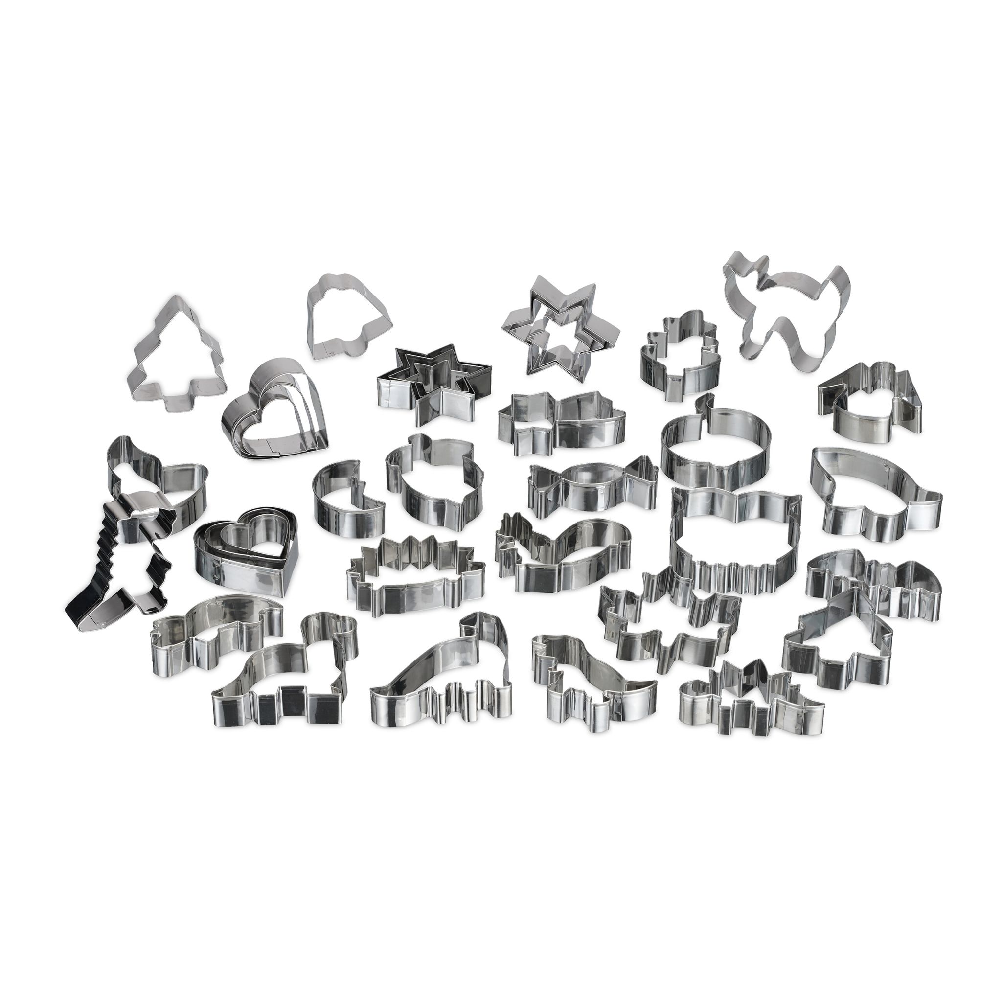 Ausstechformen 36er-Set Silber